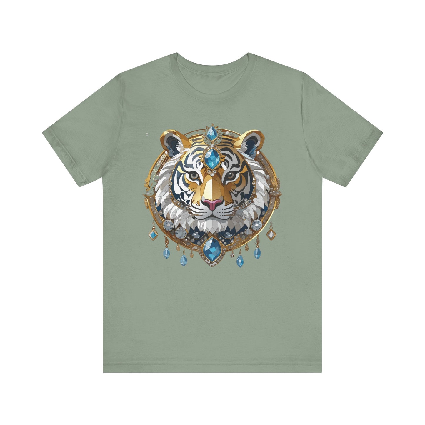 Animal Shirt, Shirt with Animal, Tee Shirt with Gold Animal Medal, Shirt with Antique Animal Medallion