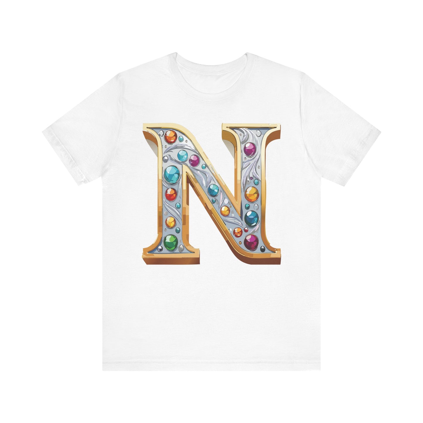 Letter Shirt, Shirt with Letters, Tee Shirt with Gold Letter, Shirt with Antique Letters