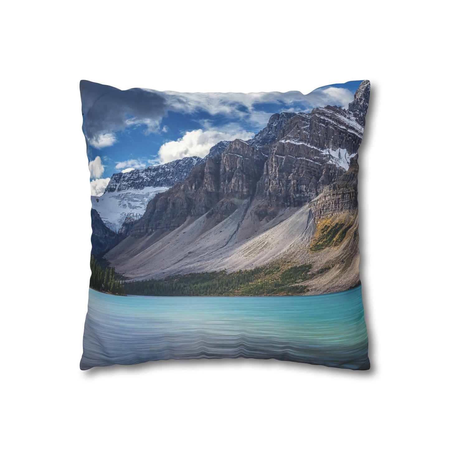 Faux Suede Square Pillowcase with Landscape