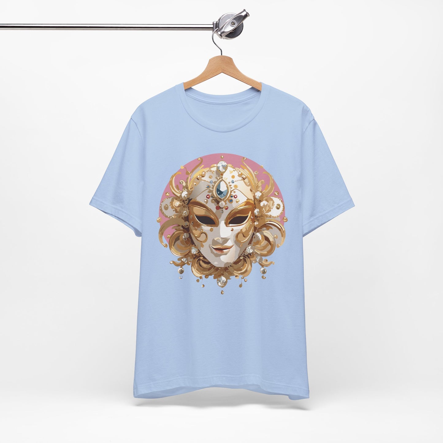 Mask Shirt, Shirt with Mask, Tee Shirt with Gold Face