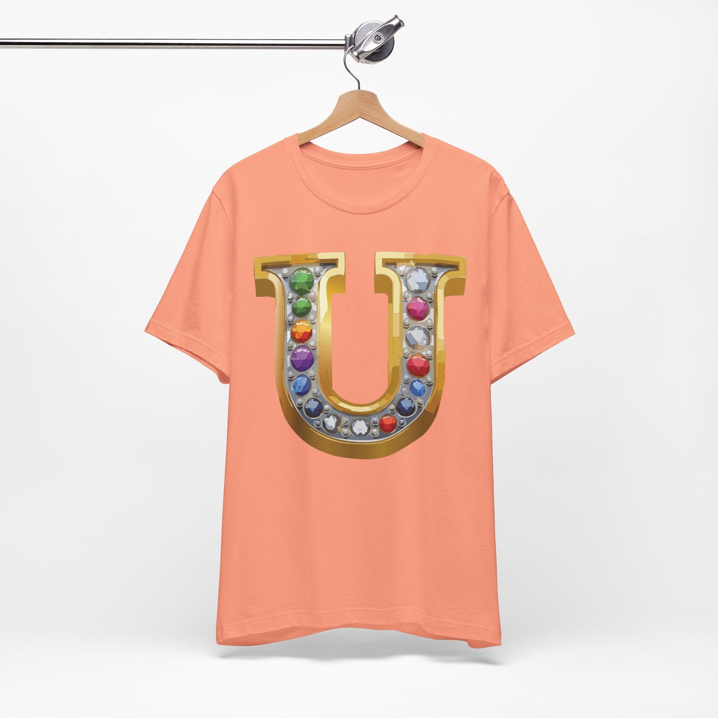 Letter Shirt, Shirt with Letters, Tee Shirt with Gold Letter, Shirt with Antique Letters