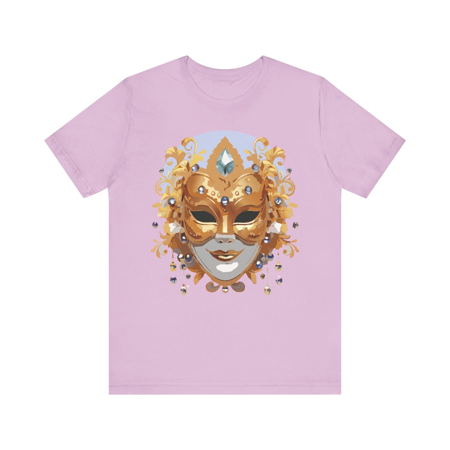Mask Shirt, Shirt with Mask, Tee Shirt with Gold Face
