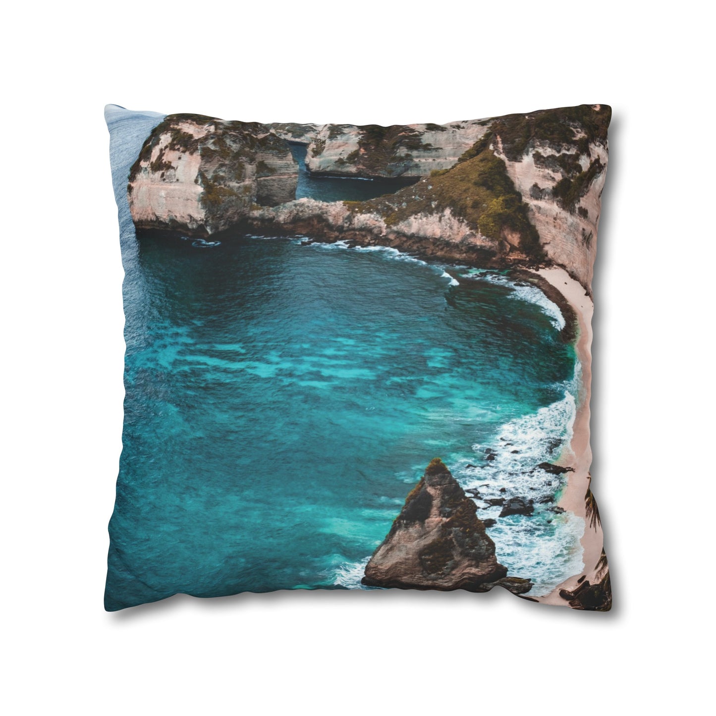 Beach Faux Suede Square Pillowcase