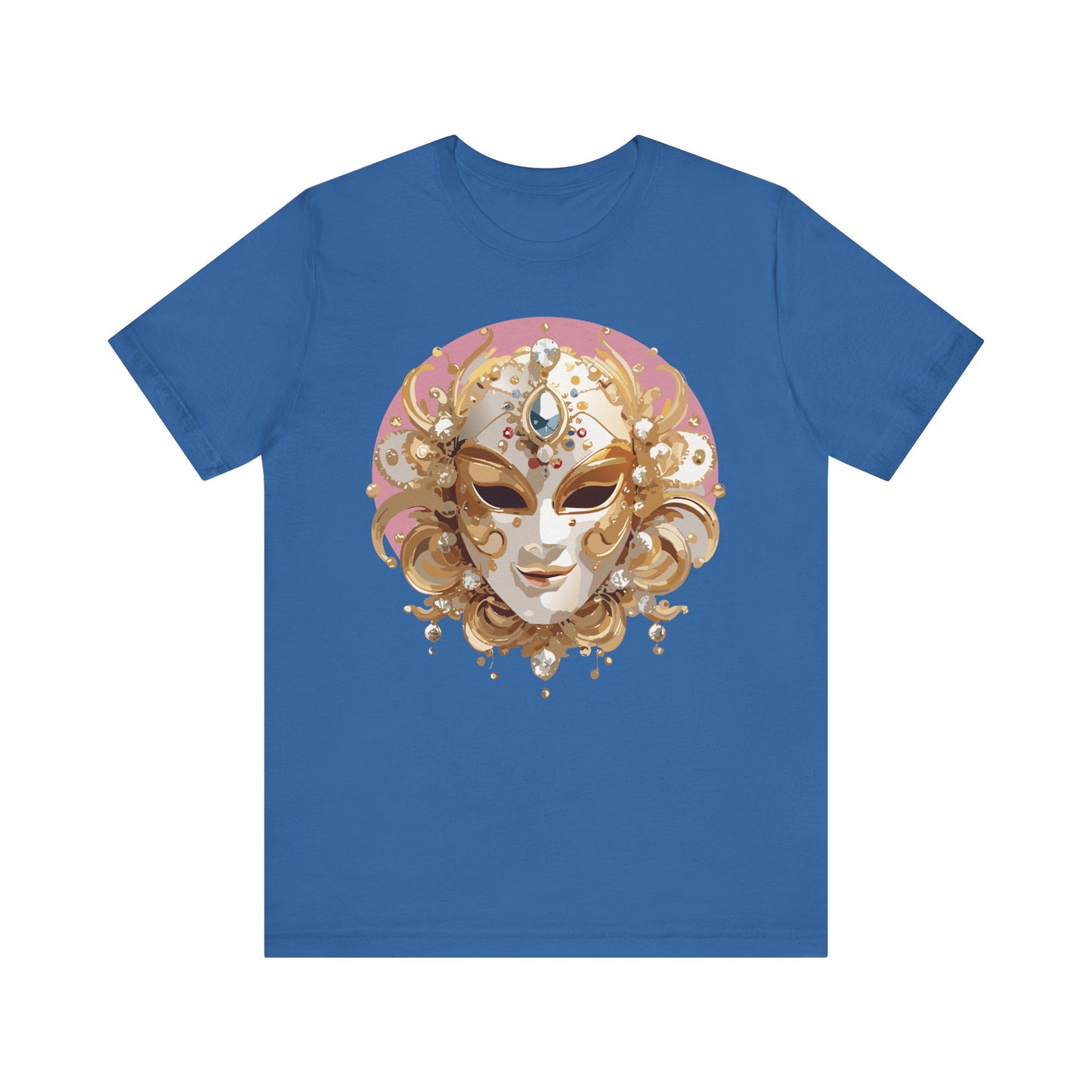 Mask Shirt, Shirt with Mask, Tee Shirt with Gold Face