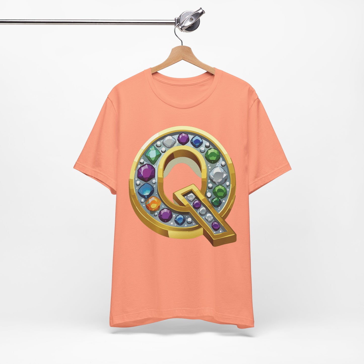 Letter Shirt, Shirt with Letters, Tee Shirt with Gold Letter, Shirt with Antique Letters