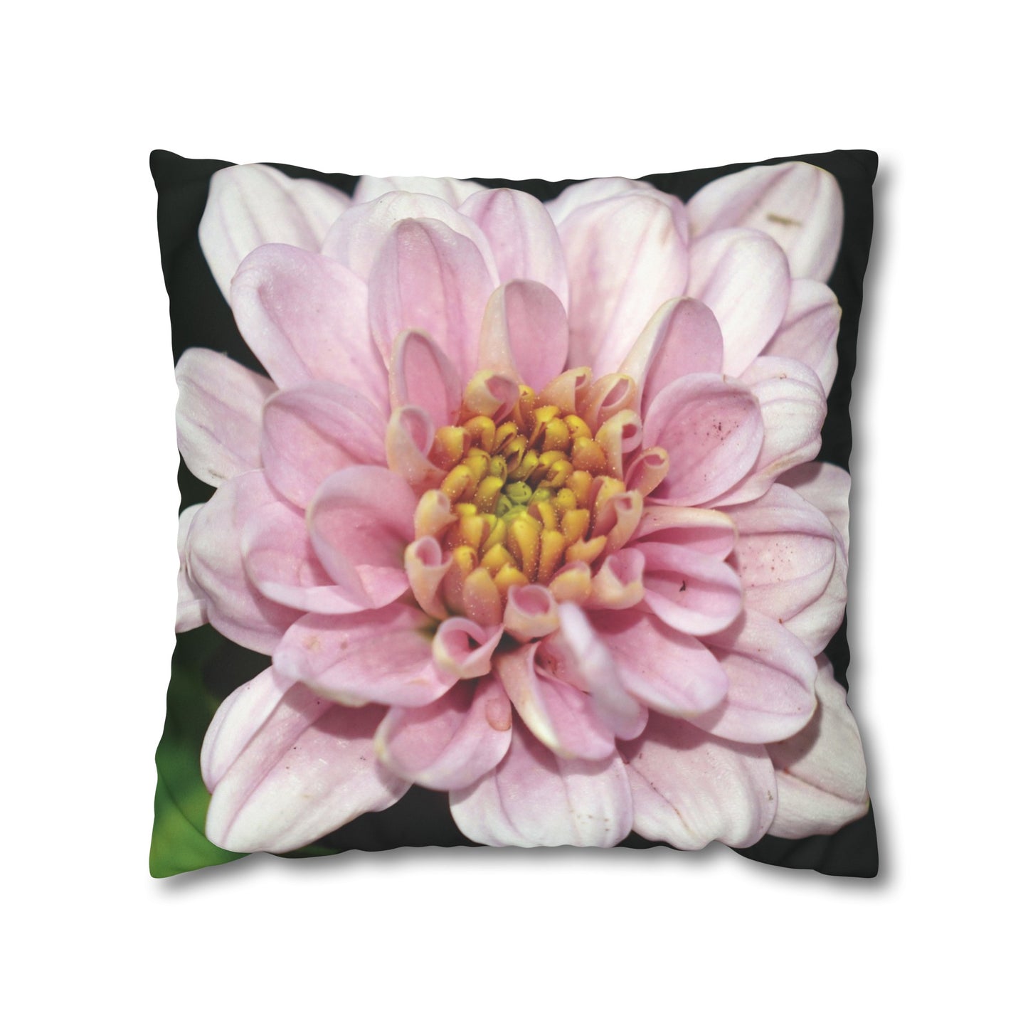 Floral Faux Suede Square Pillowcase