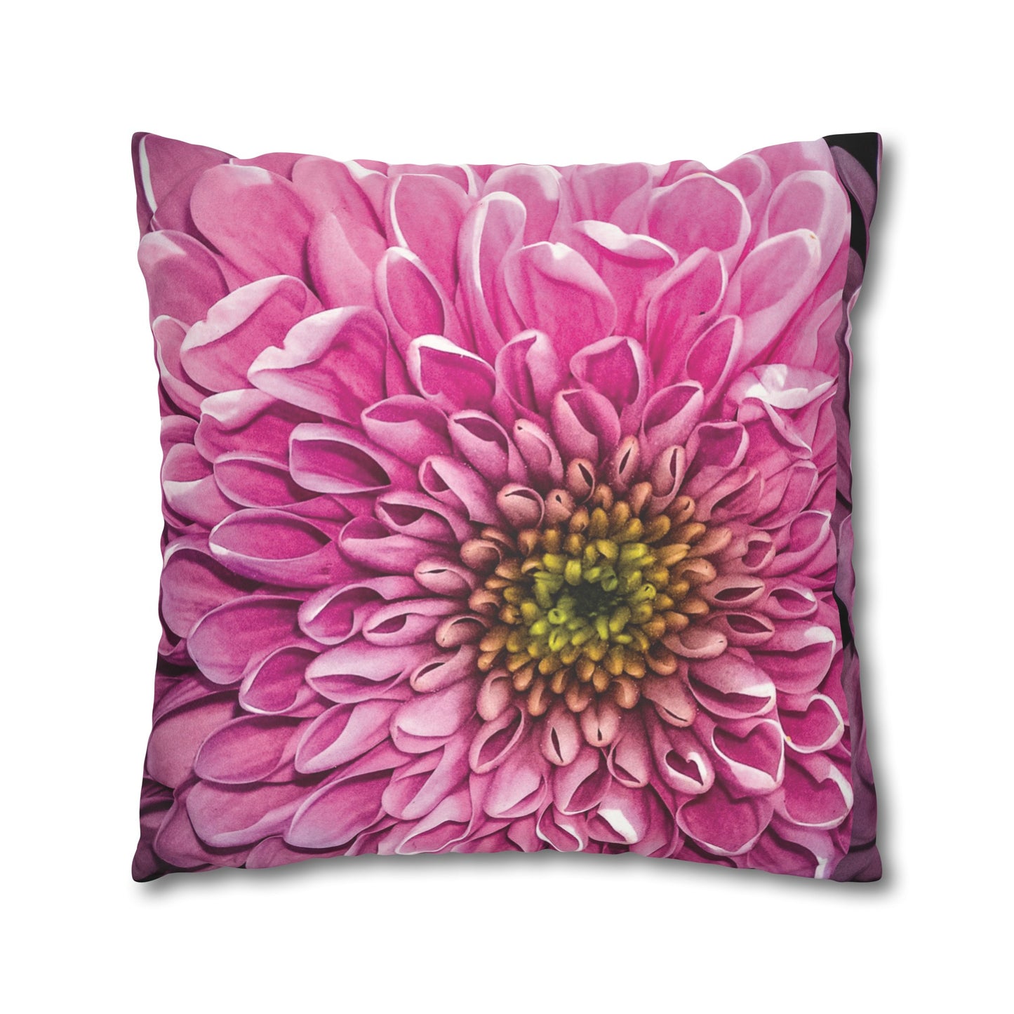 Floral Faux Suede Square Pillowcase