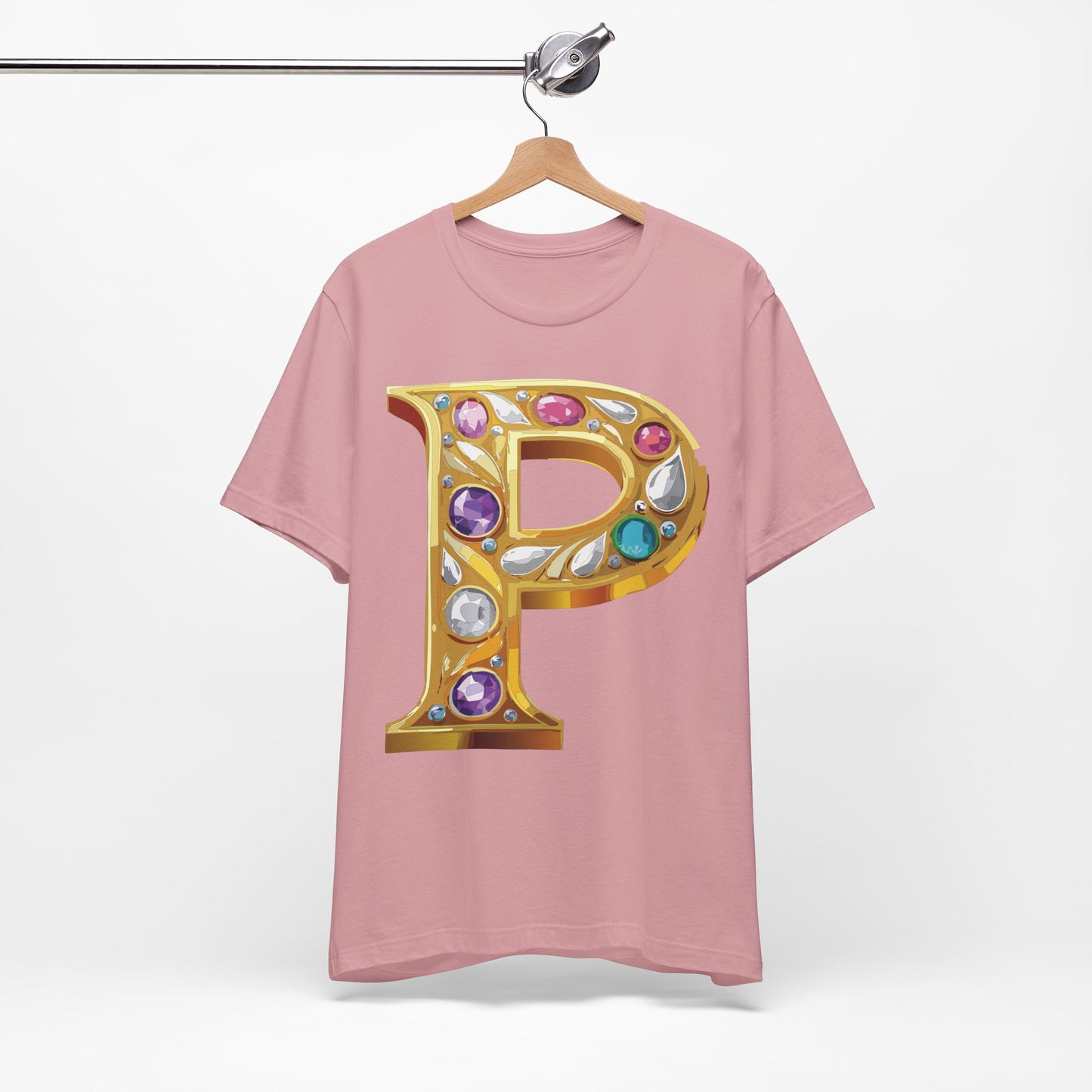Letter Shirt, Shirt with Letters, Tee Shirt with Gold Letter, Shirt with Antique Letters