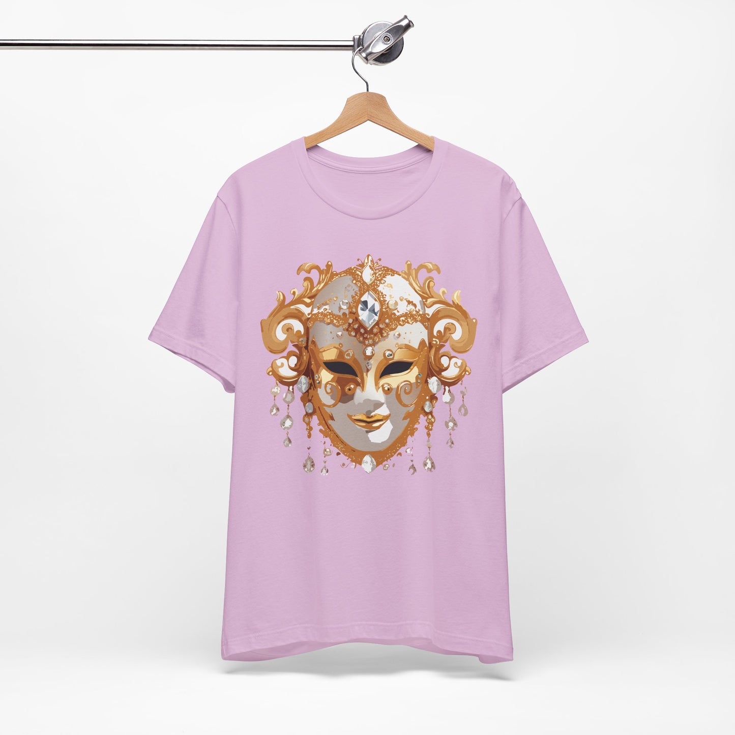 Mask Shirt, Shirt with Mask, Tee Shirt with Gold Face