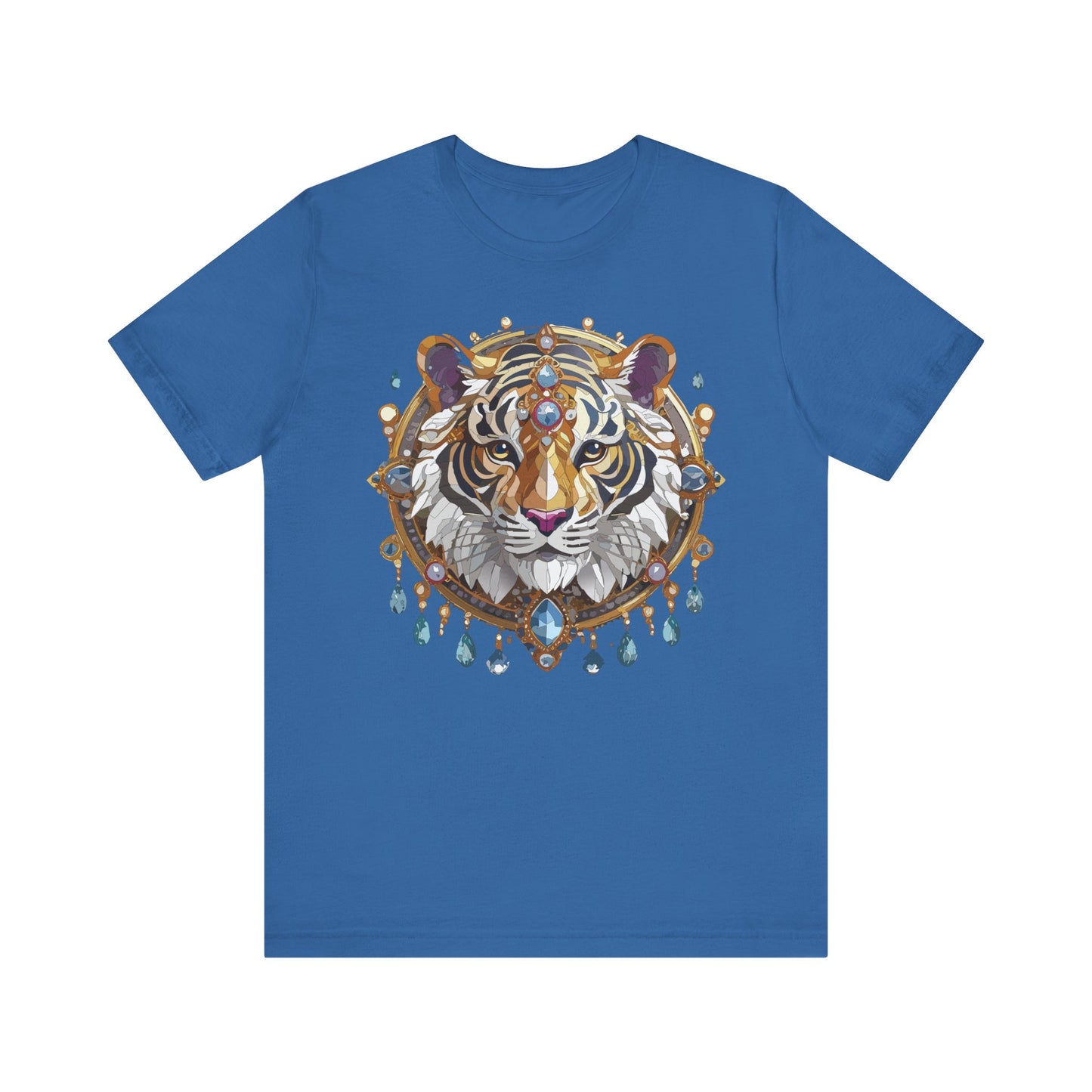 Animal Shirt, Shirt with Animal, Tee Shirt with Gold Animal Medal, Shirt with Antique Animal Medallion