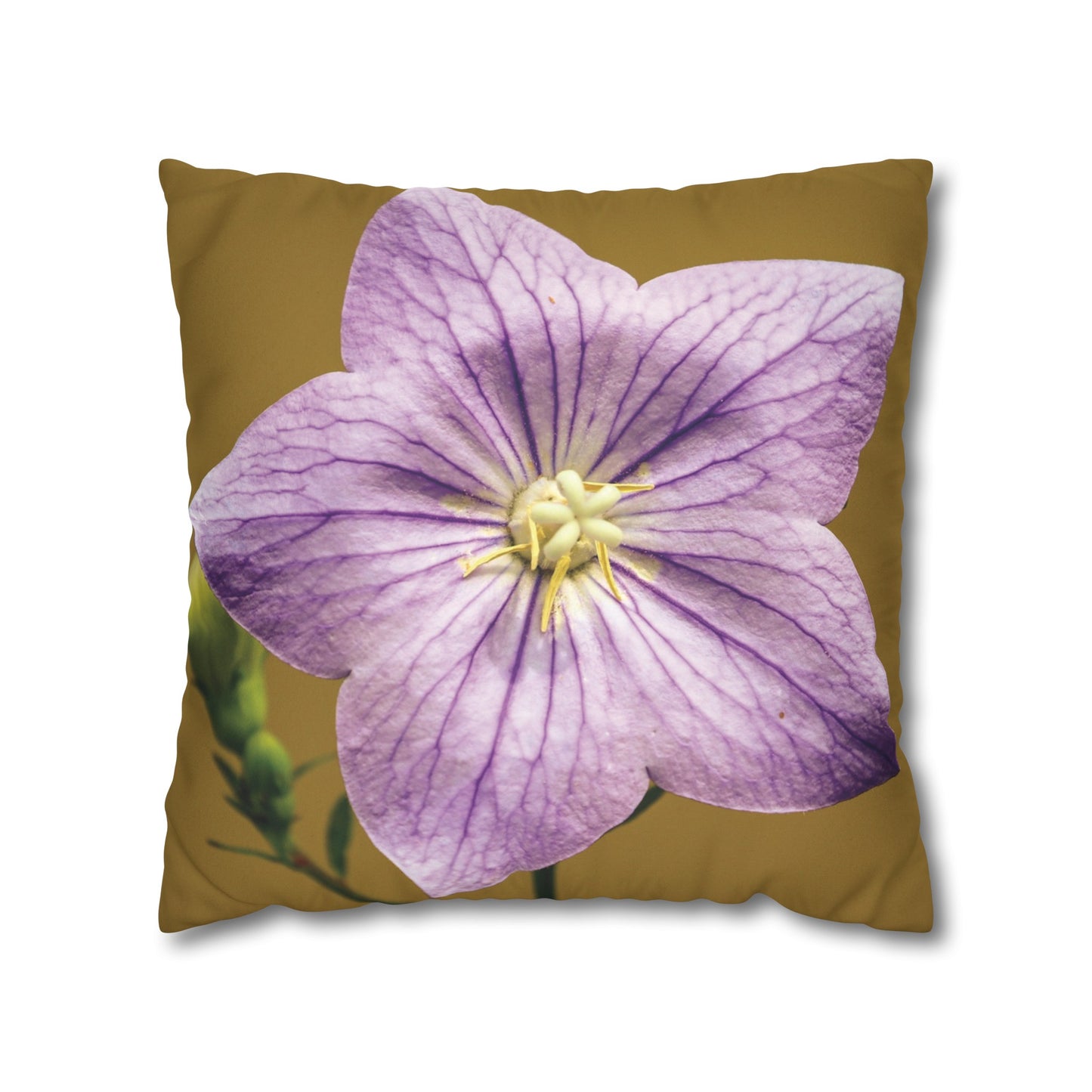 Floral Faux Suede Square Pillowcase