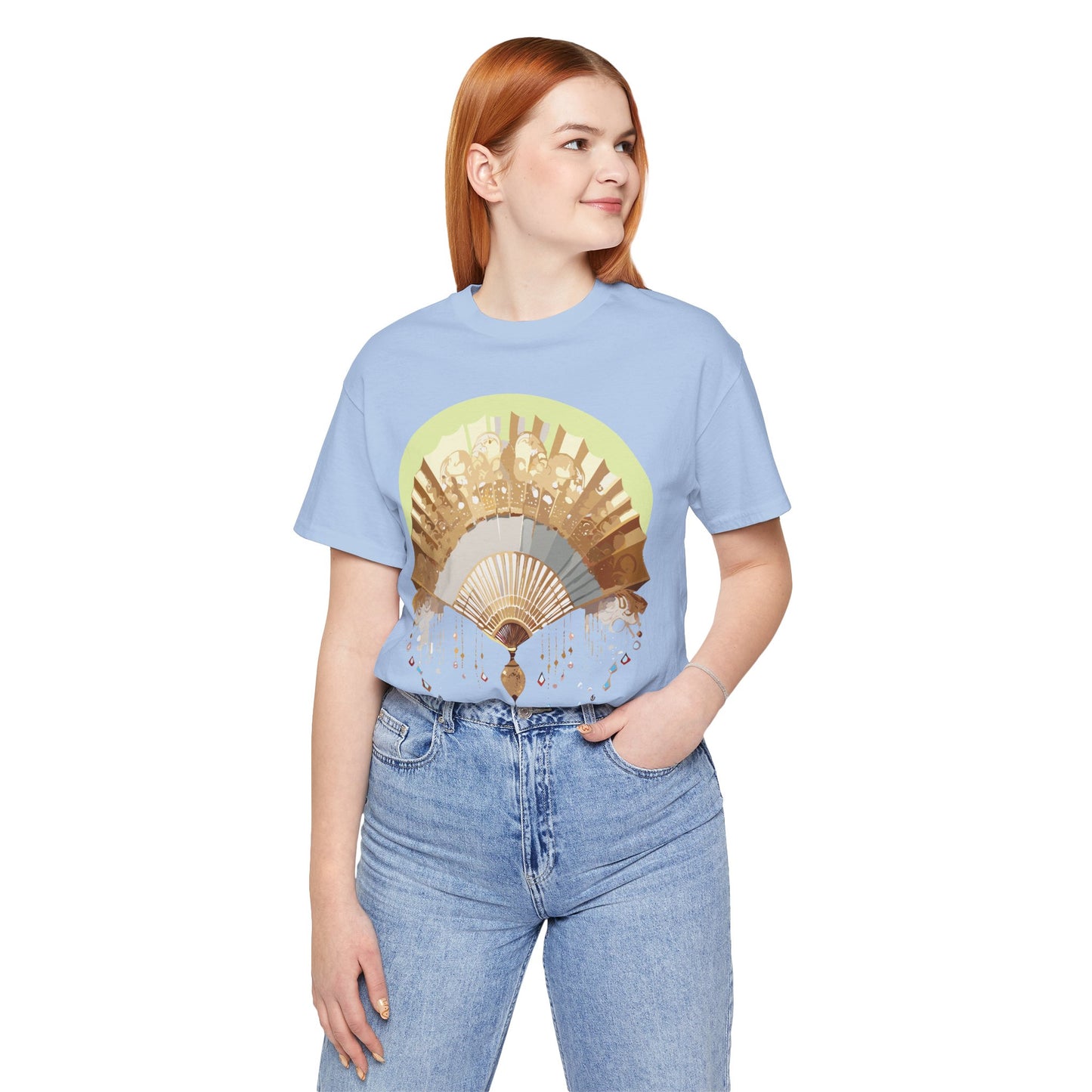Fan shirt, Shirt with Fan, Tee Shirt with Gold Blower