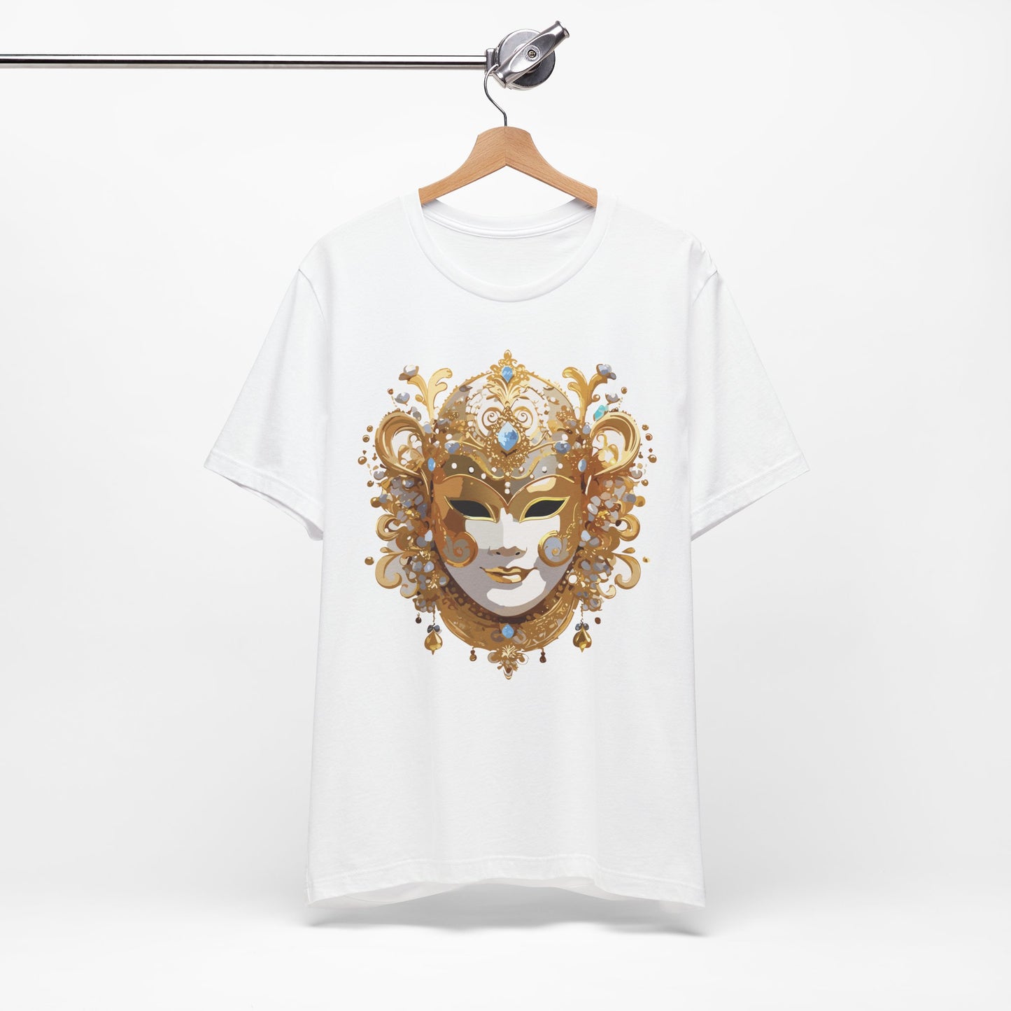 Mask Shirt, Shirt with Mask, Tee Shirt with Gold Face