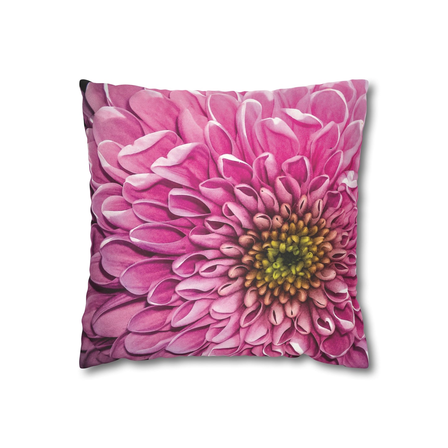 Floral Faux Suede Square Pillowcase