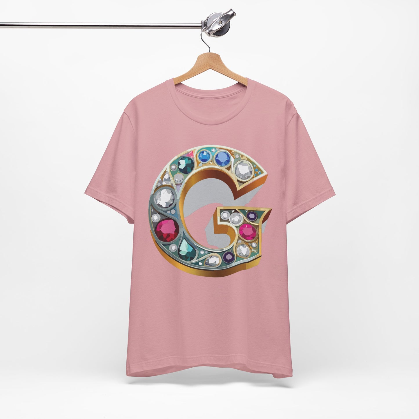 Letter Shirt, Shirt with Letters, Tee Shirt with Gold Letter, Shirt with Antique Letters