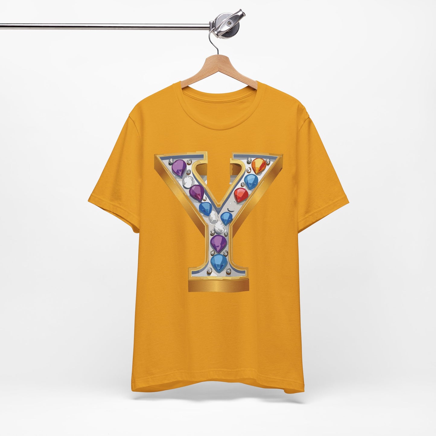 Letter Shirt, Shirt with Letters, Tee Shirt with Gold Letter, Shirt with Antique Letters