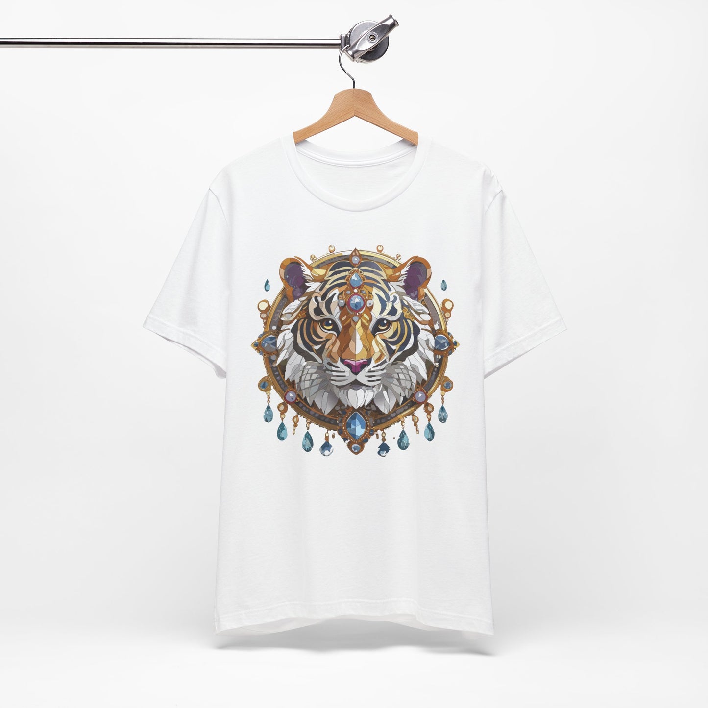 Animal Shirt, Shirt with Animal, Tee Shirt with Gold Animal Medal, Shirt with Antique Animal Medallion