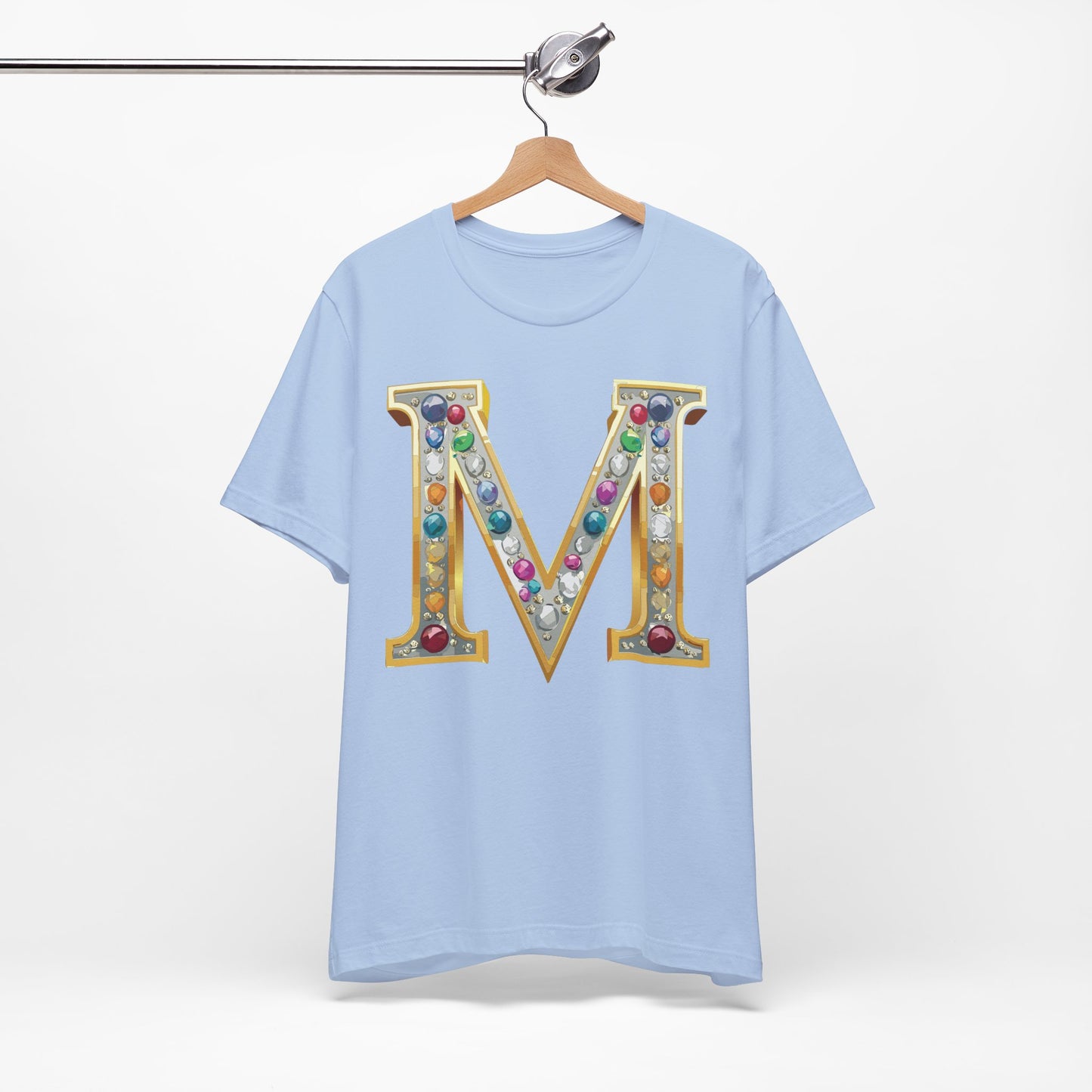 Letter Shirt, Shirt with Letters, Tee Shirt with Gold Letter, Shirt with Antique Letters