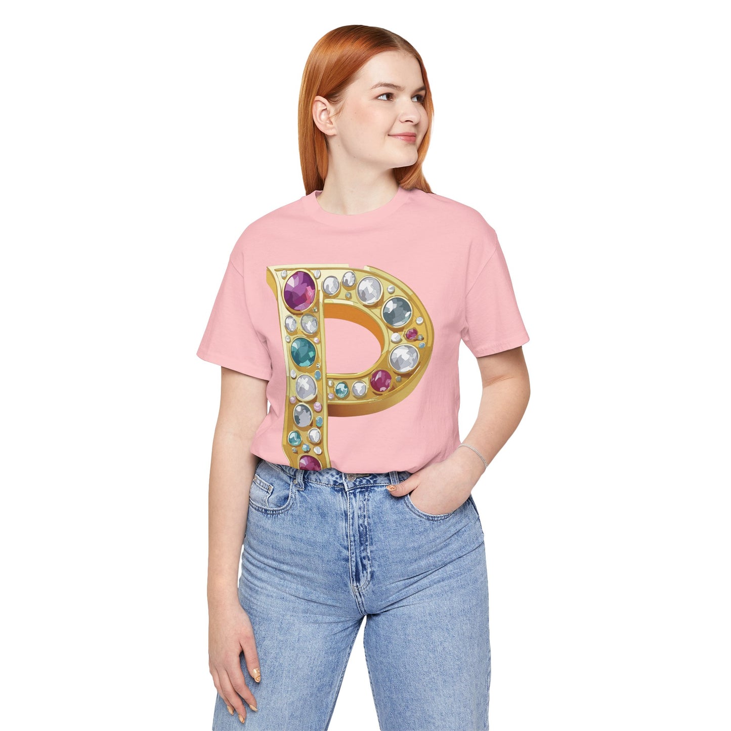 Letter Shirt, Shirt with Letters, Tee Shirt with Gold Letter, Shirt with Antique Letters