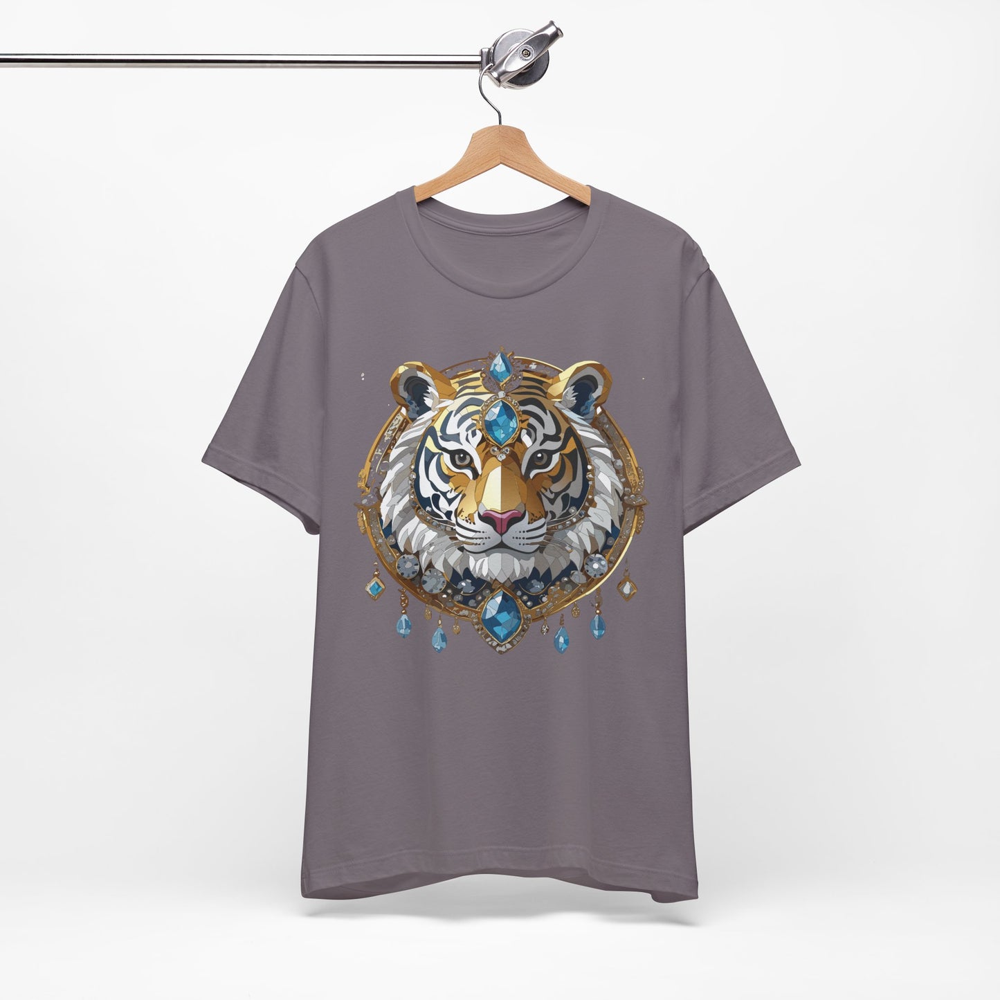 Animal Shirt, Shirt with Animal, Tee Shirt with Gold Animal Medal, Shirt with Antique Animal Medallion