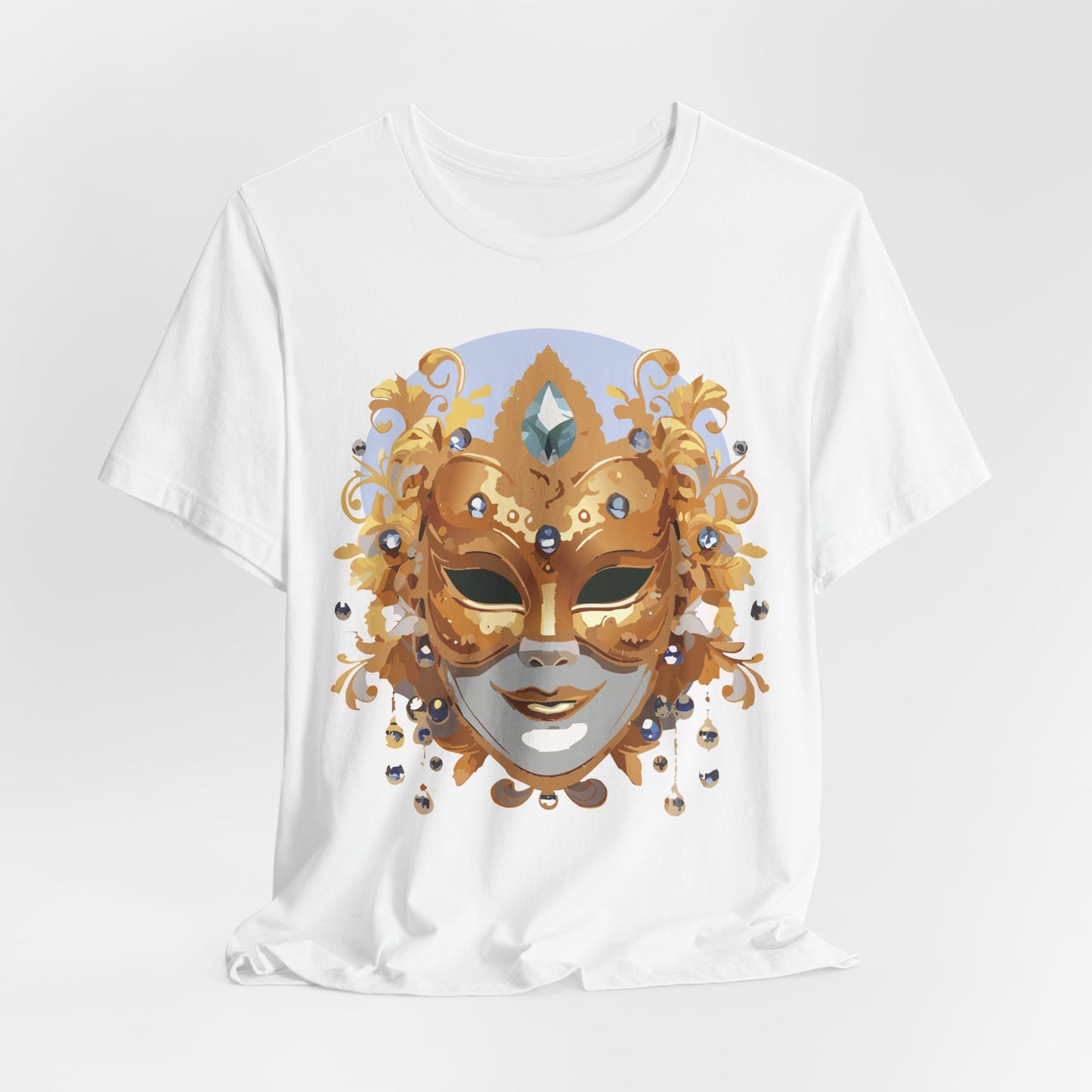 Mask Shirt, Shirt with Mask, Tee Shirt with Gold Face