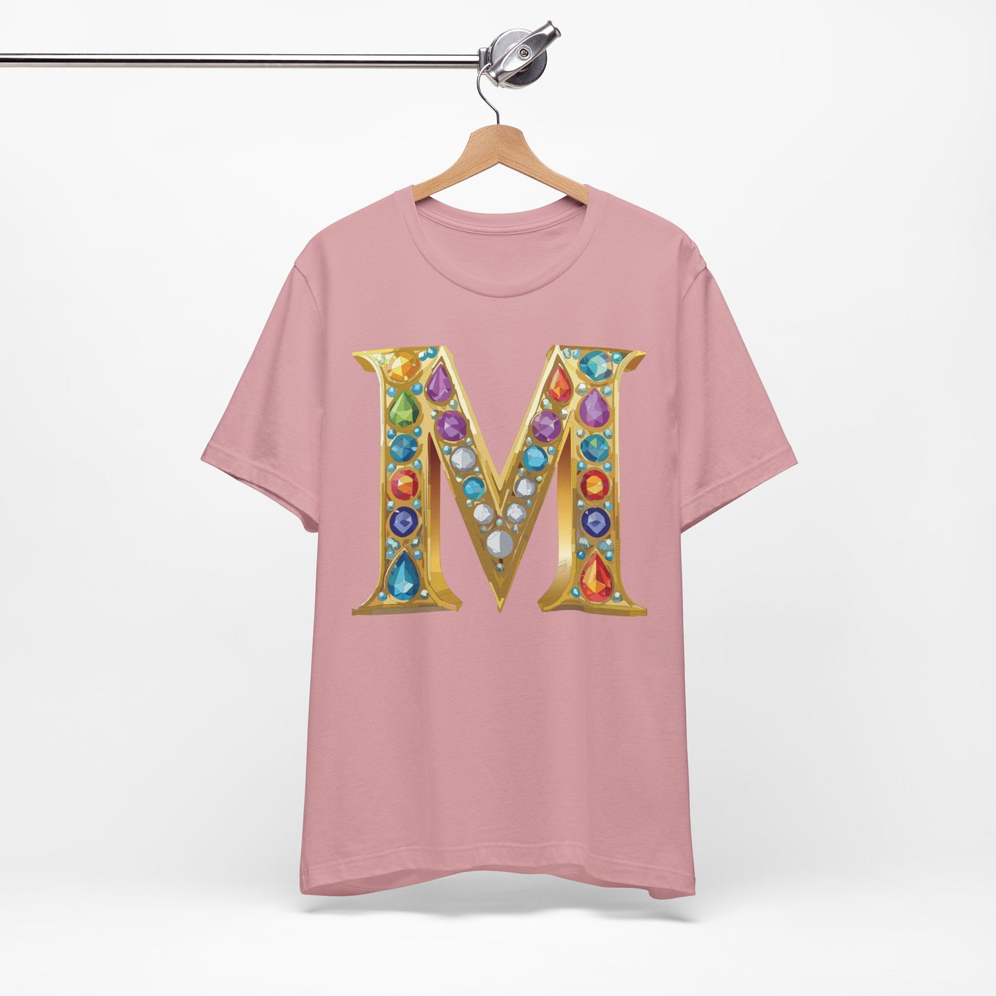 Letter Shirt, Shirt with Letters, Tee Shirt with Gold Letter, Shirt with Antique Letters