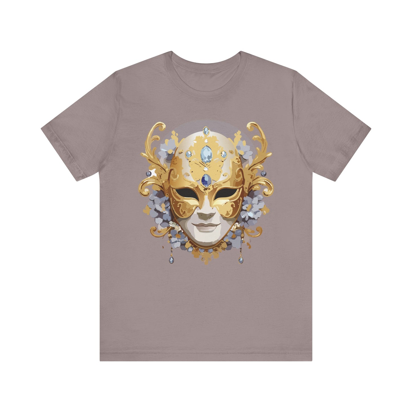 Mask Shirt, Shirt with Mask, Tee Shirt with Gold Face