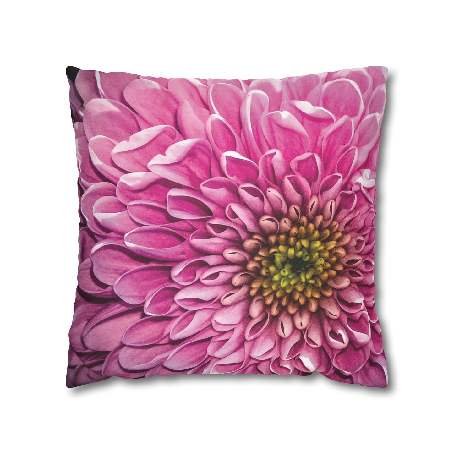 Floral Faux Suede Square Pillowcase