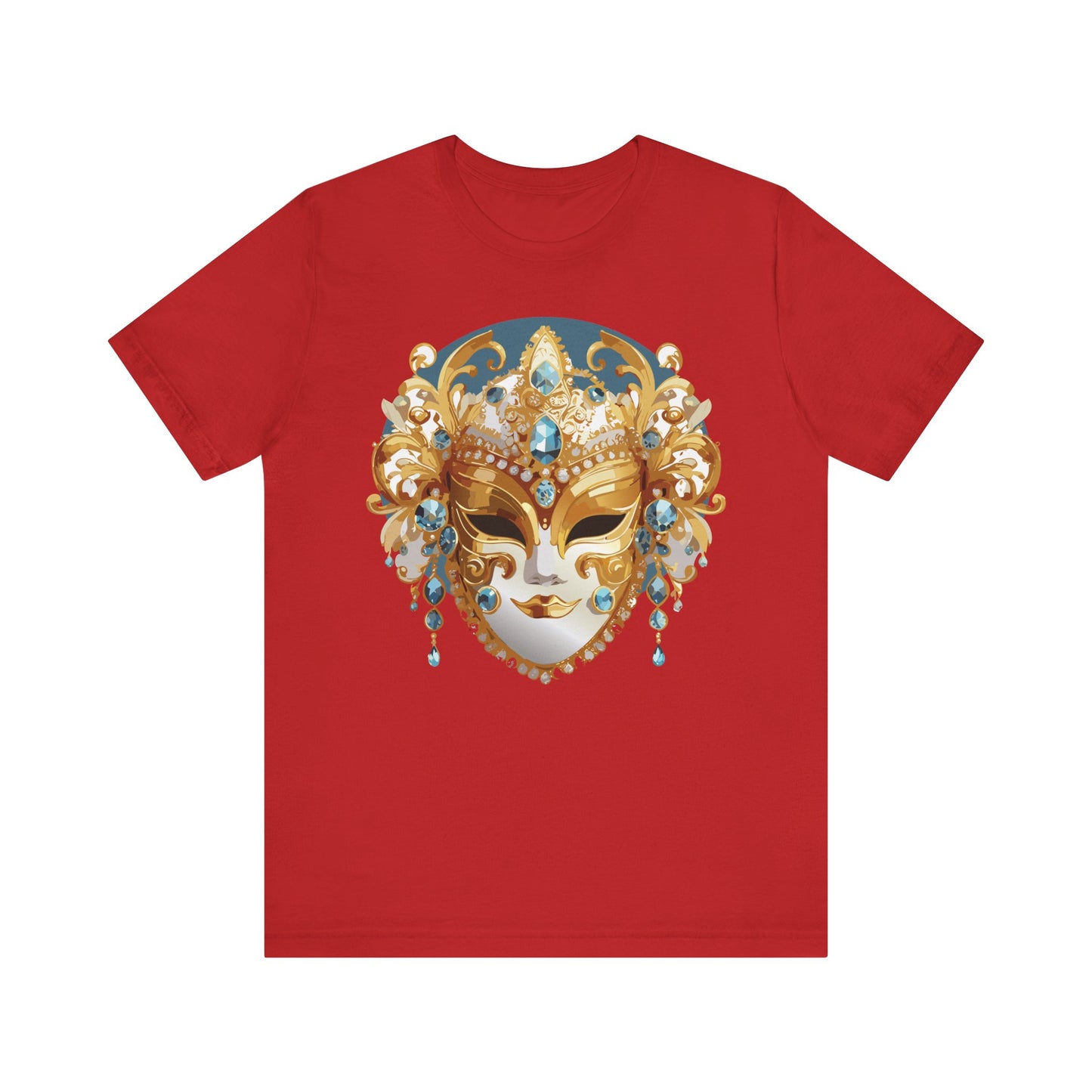 Mask Shirt, Shirt with Mask, Tee Shirt with Gold Face