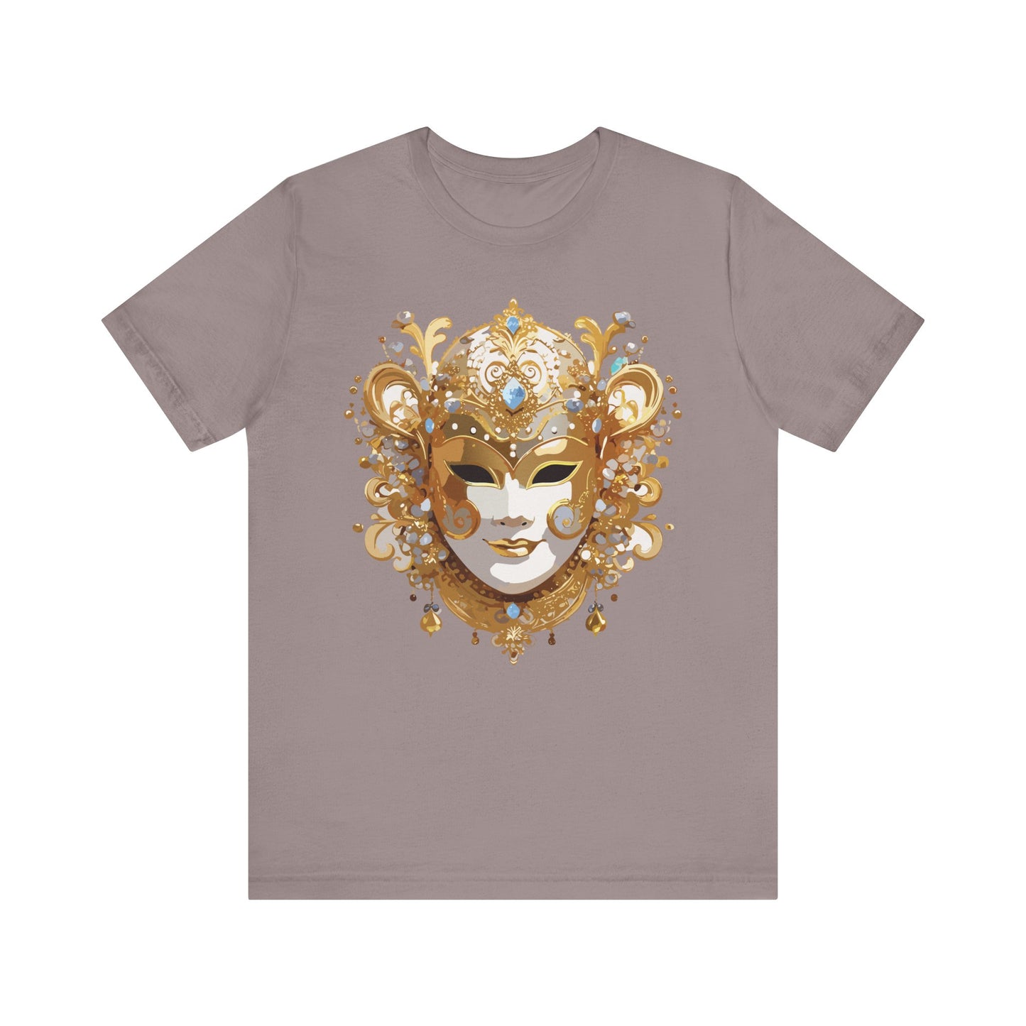 Mask Shirt, Shirt with Mask, Tee Shirt with Gold Face