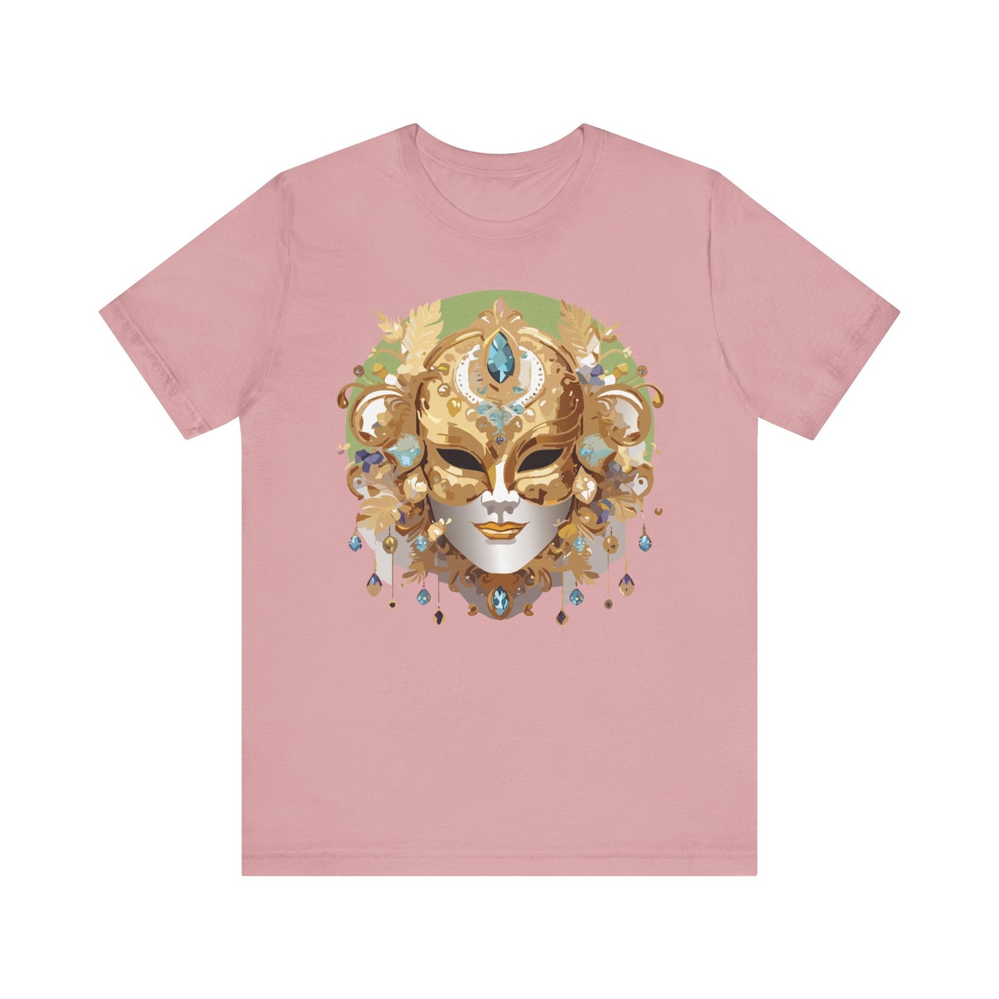 Mask Shirt, Shirt with Mask, Tee Shirt with Gold Face
