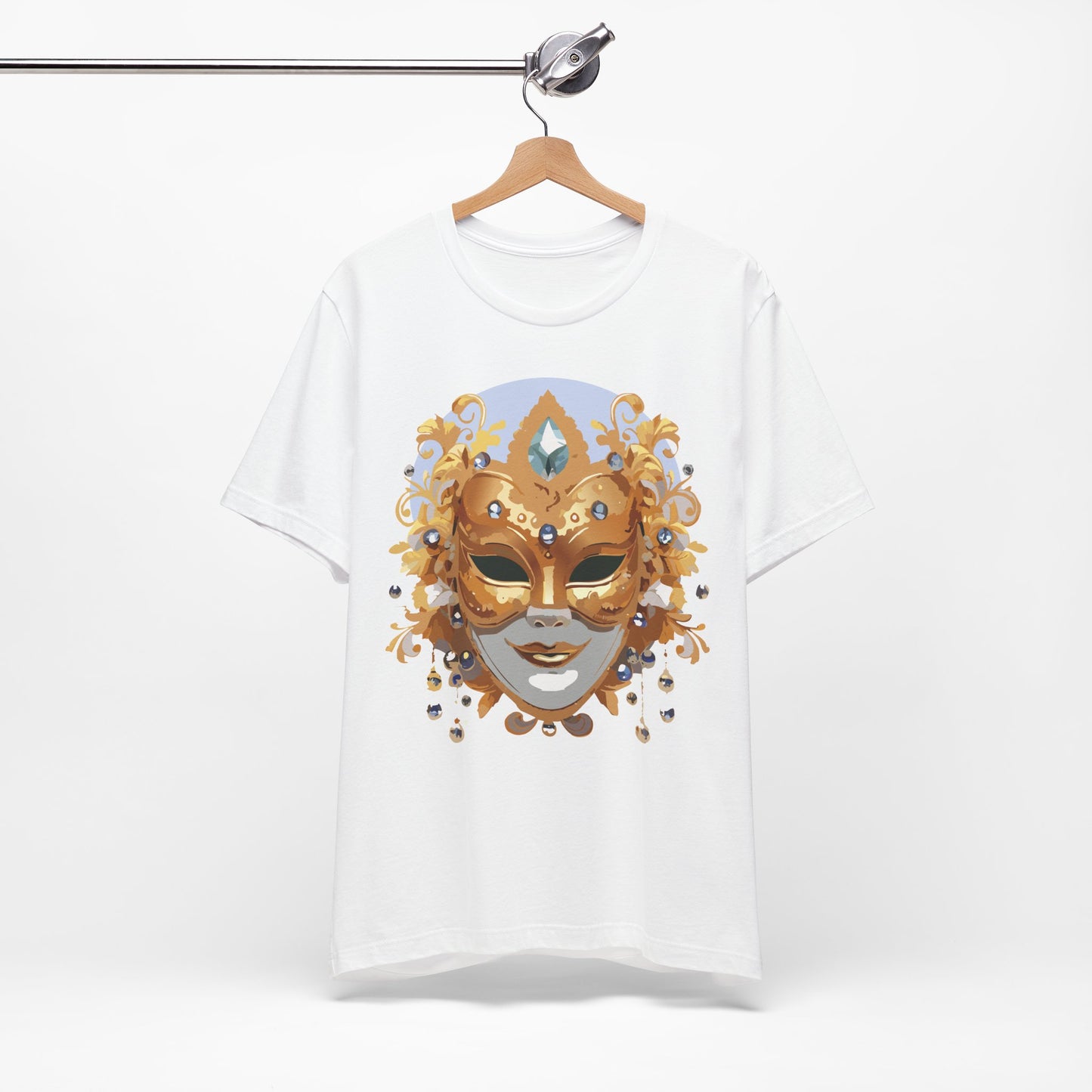 Mask Shirt, Shirt with Mask, Tee Shirt with Gold Face