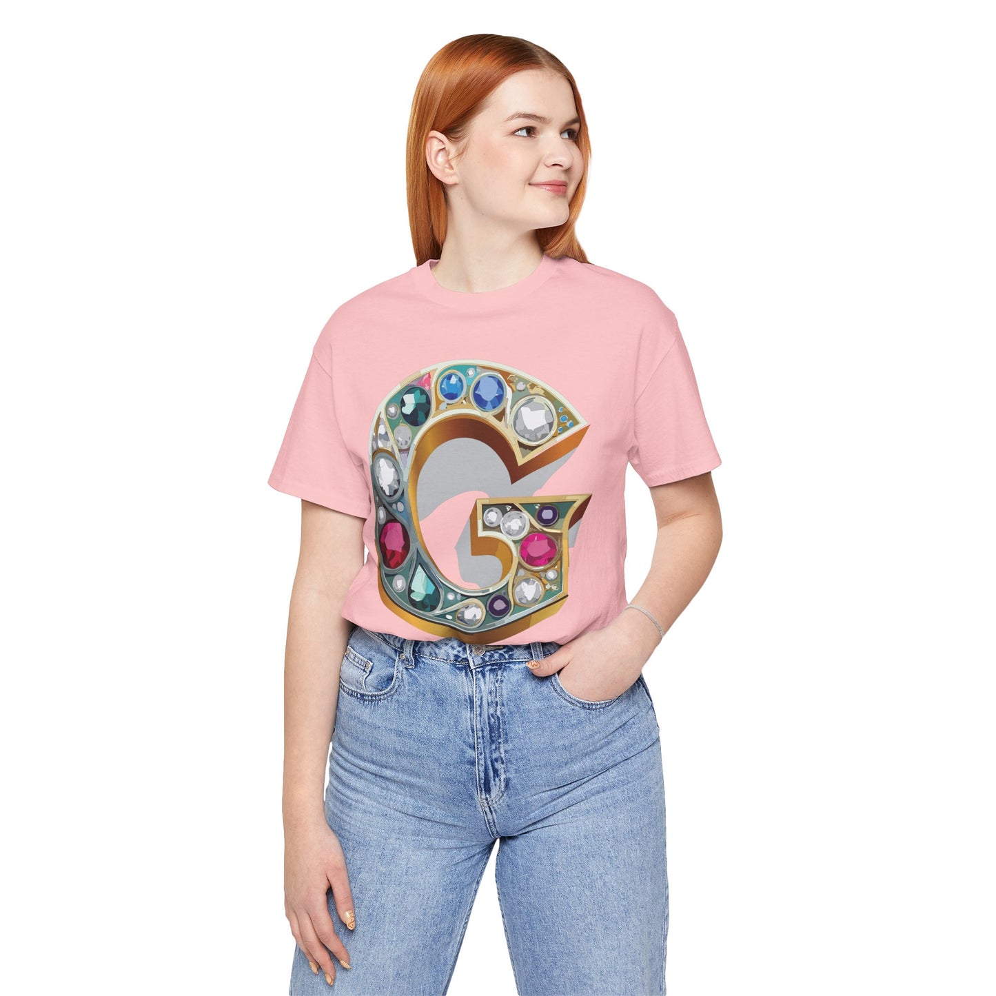 Letter Shirt, Shirt with Letters, Tee Shirt with Gold Letter, Shirt with Antique Letters