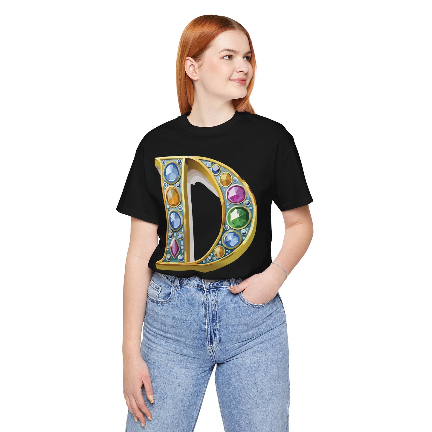 Letter Shirt, Shirt with Letters, Tee Shirt with Gold Letter, Shirt with Antique Letters