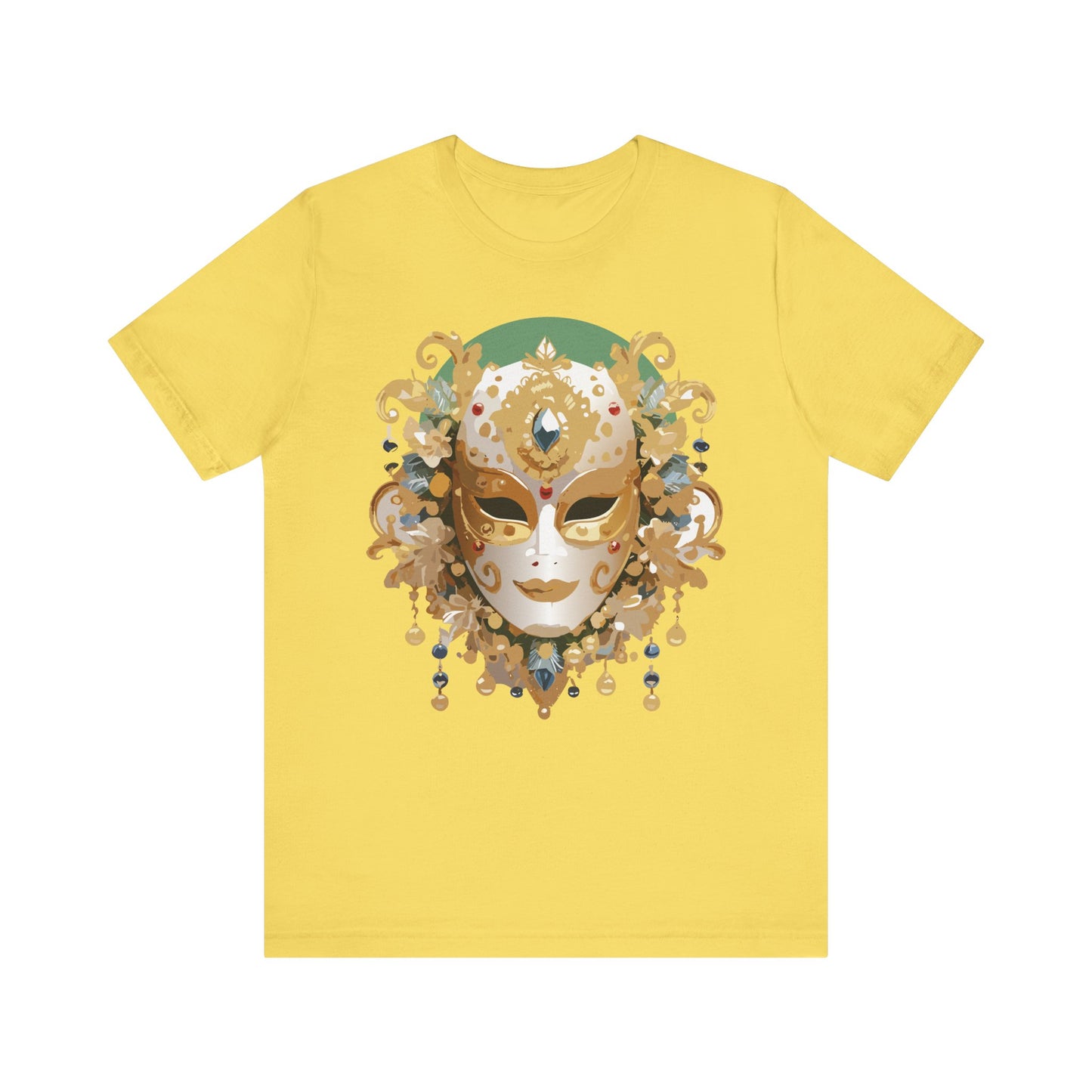 Mask Shirt, Shirt with Mask, Tee Shirt with Gold Face