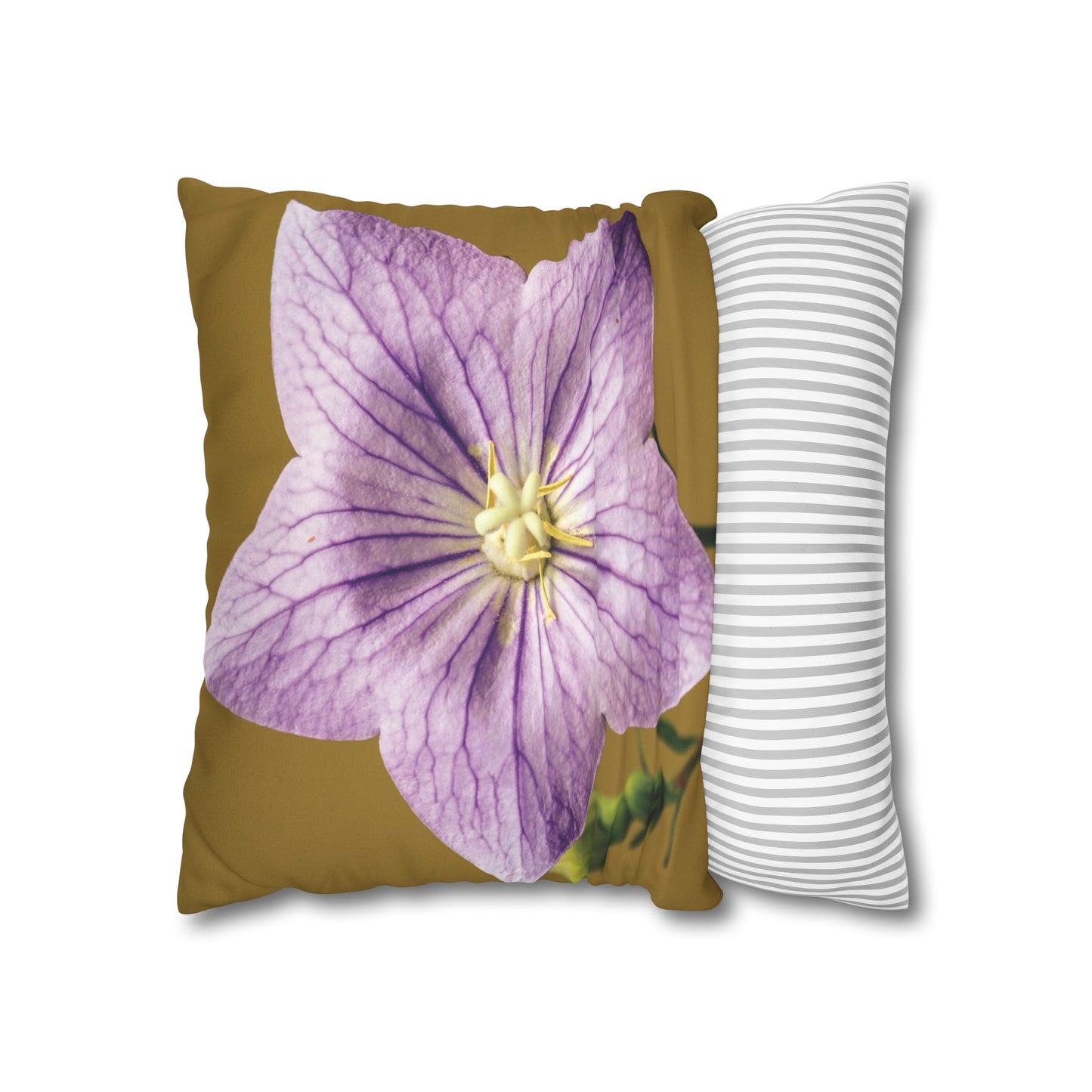 Floral Faux Suede Square Pillowcase