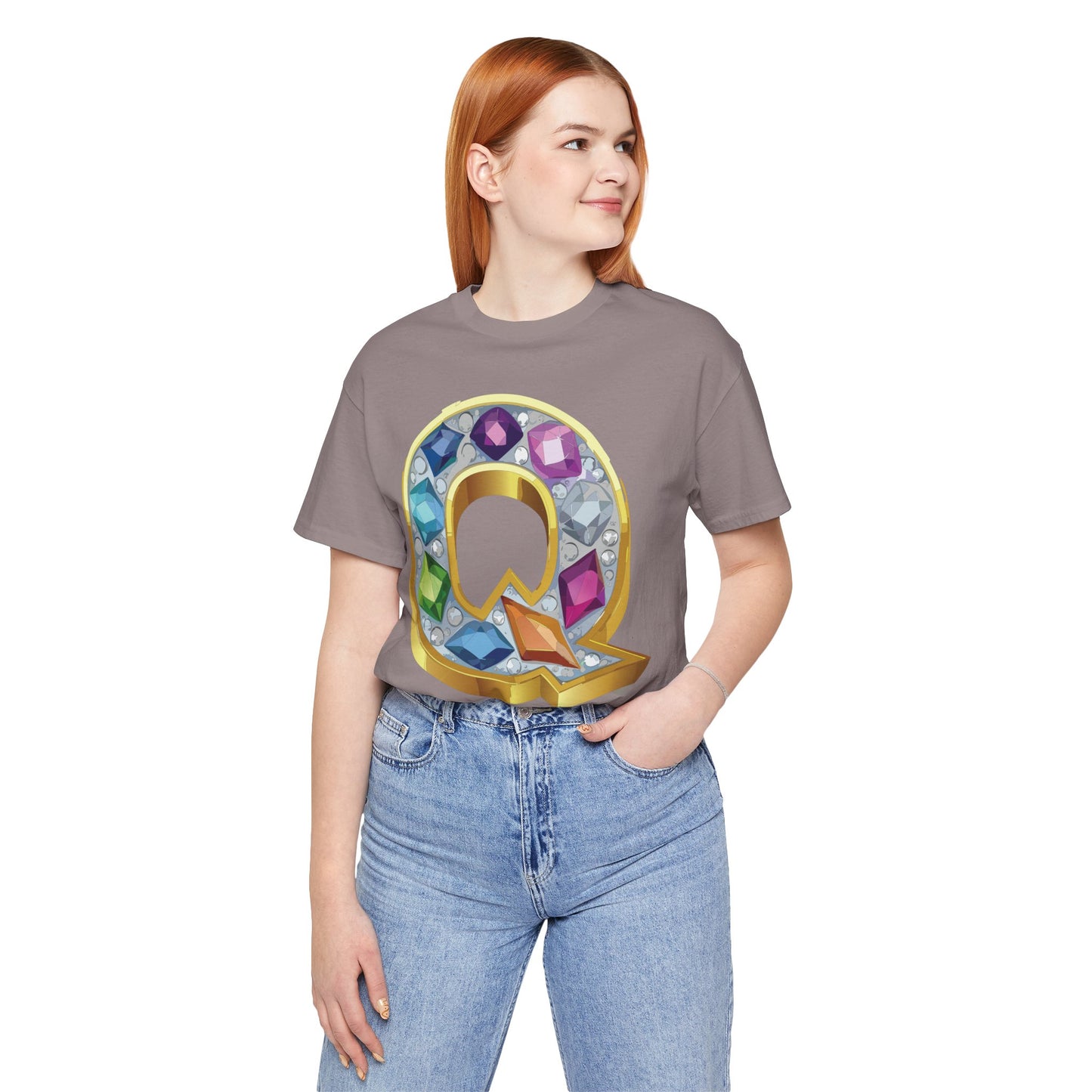 Letter Shirt, Shirt with Letters, Tee Shirt with Gold Letter, Shirt with Antique Letters