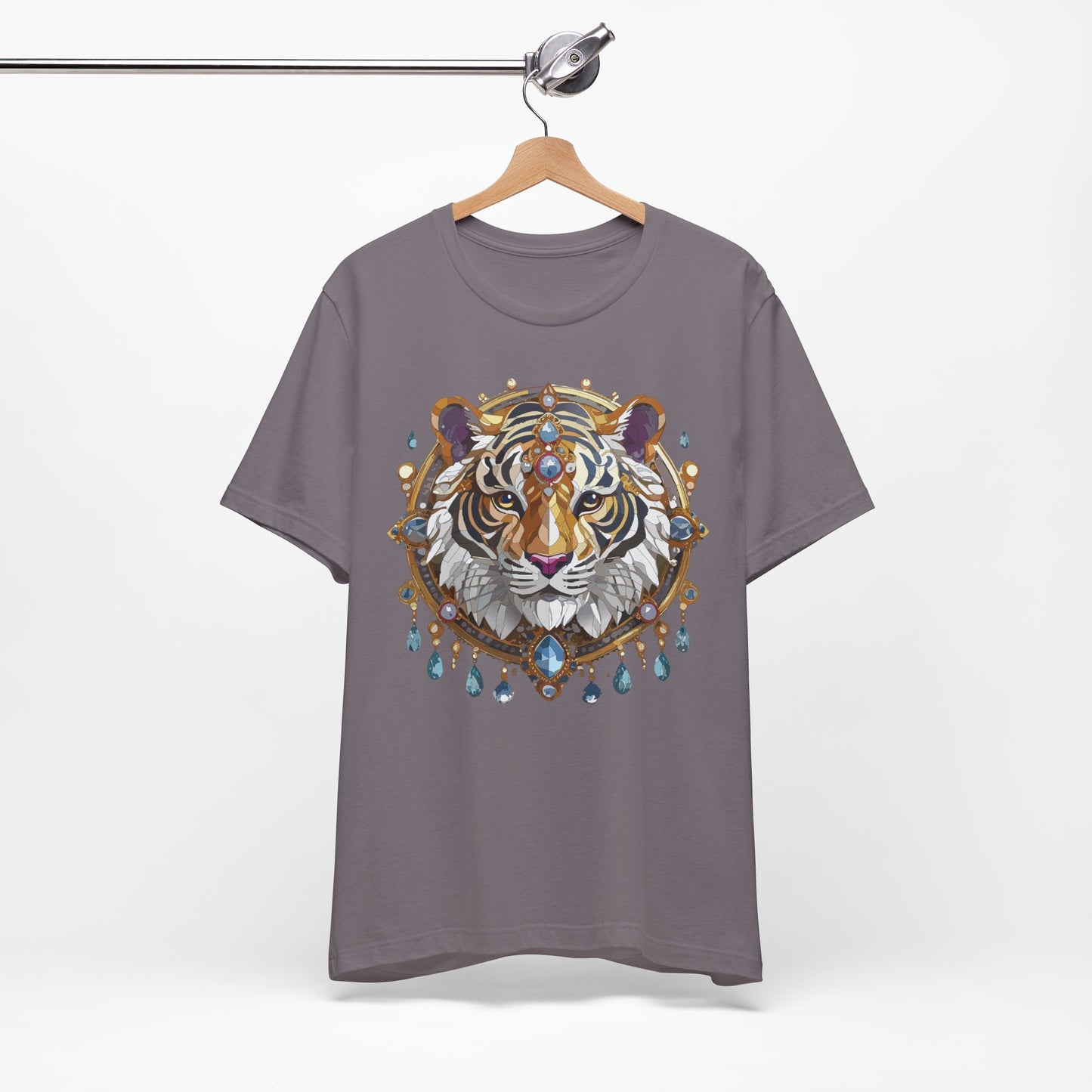 Animal Shirt, Shirt with Animal, Tee Shirt with Gold Animal Medal, Shirt with Antique Animal Medallion