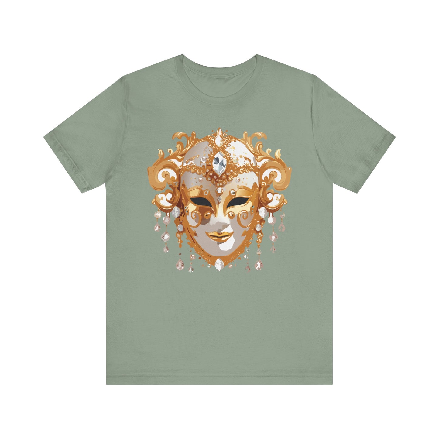 Mask Shirt, Shirt with Mask, Tee Shirt with Gold Face