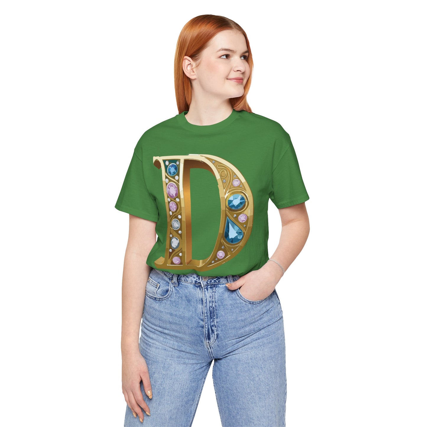 Letter Shirt, Shirt with Letters, Tee Shirt with Gold Letter, Shirt with Antique Letters