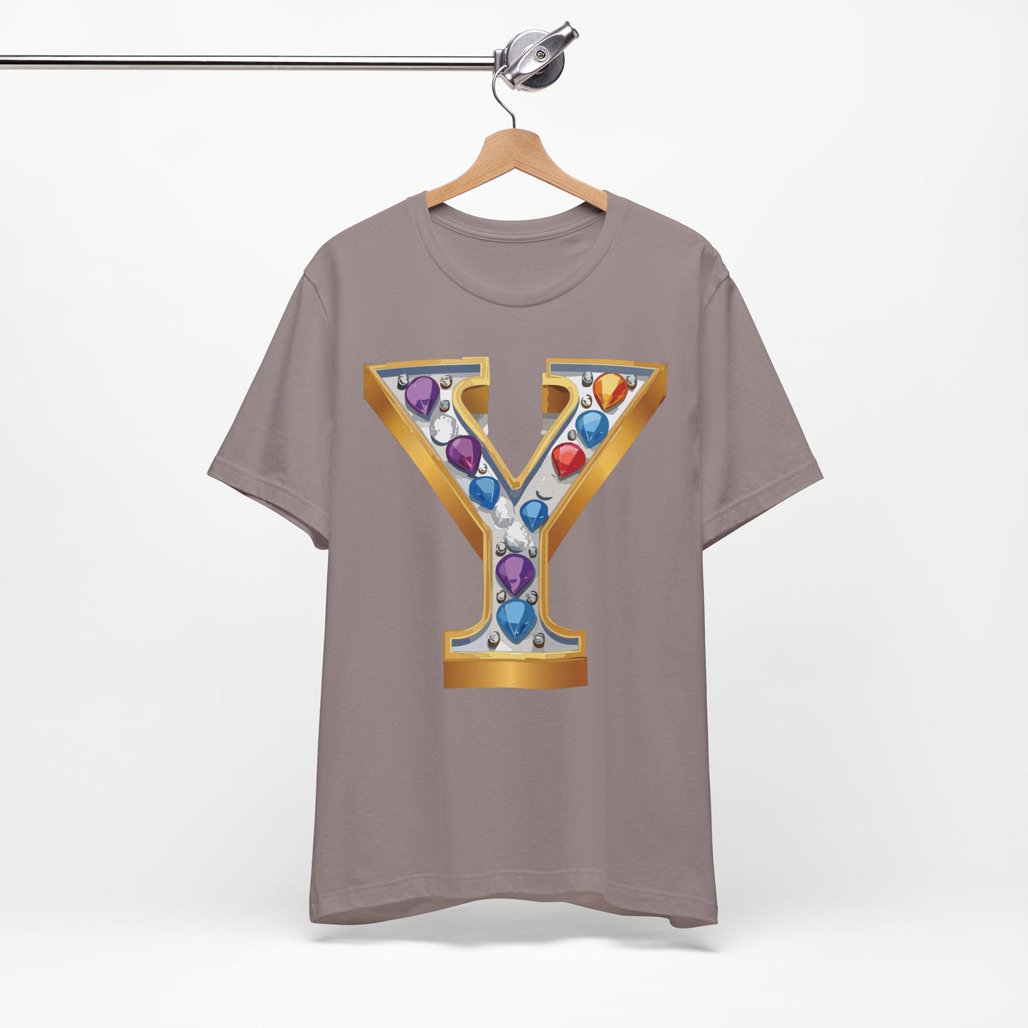 Letter Shirt, Shirt with Letters, Tee Shirt with Gold Letter, Shirt with Antique Letters
