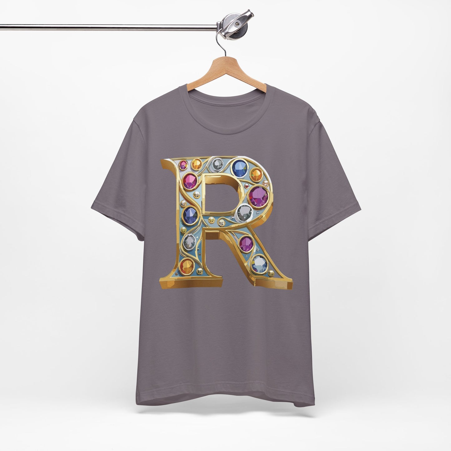Letter Shirt, Shirt with Letters, Tee Shirt with Gold Letter, Shirt with Antique Letters
