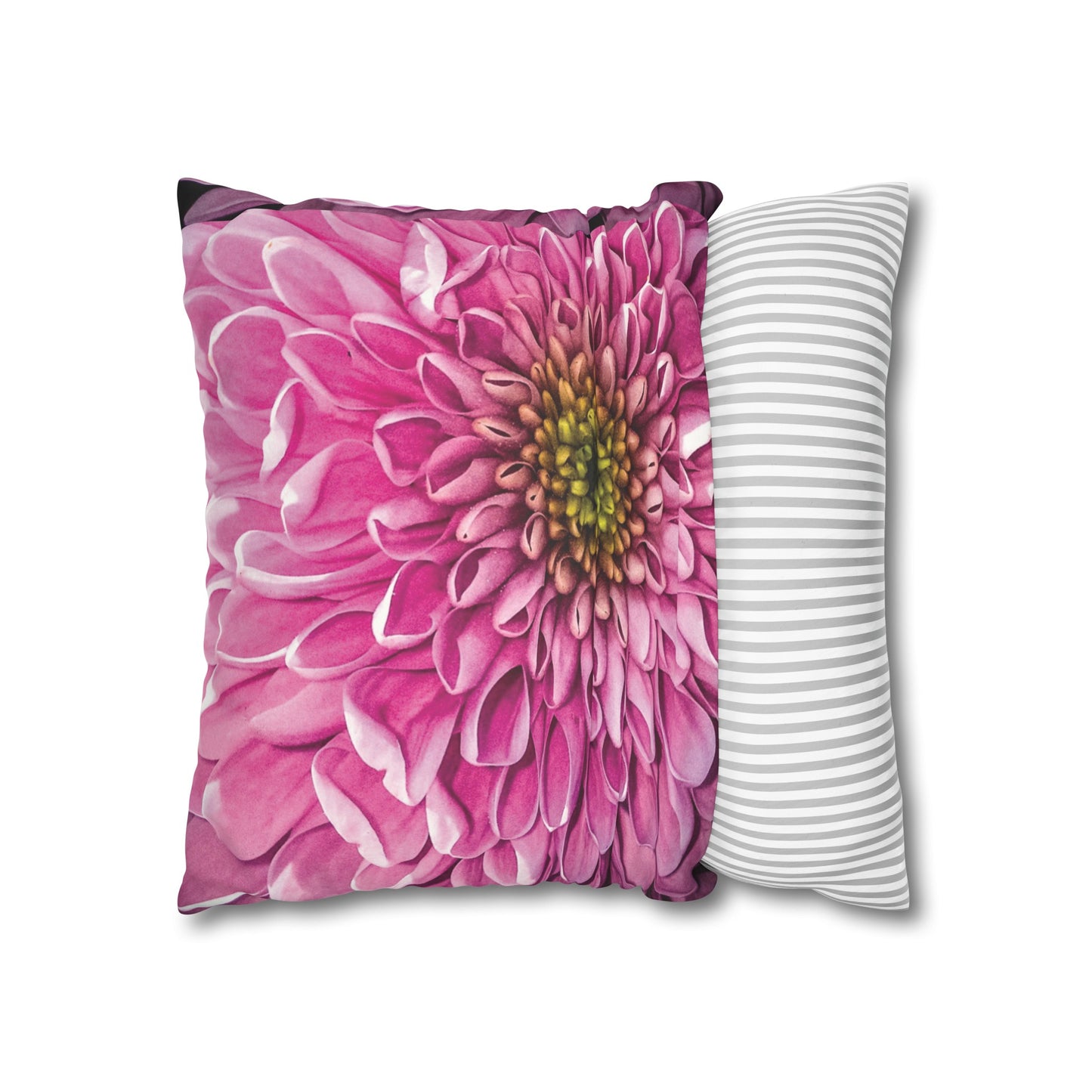 Floral Faux Suede Square Pillowcase