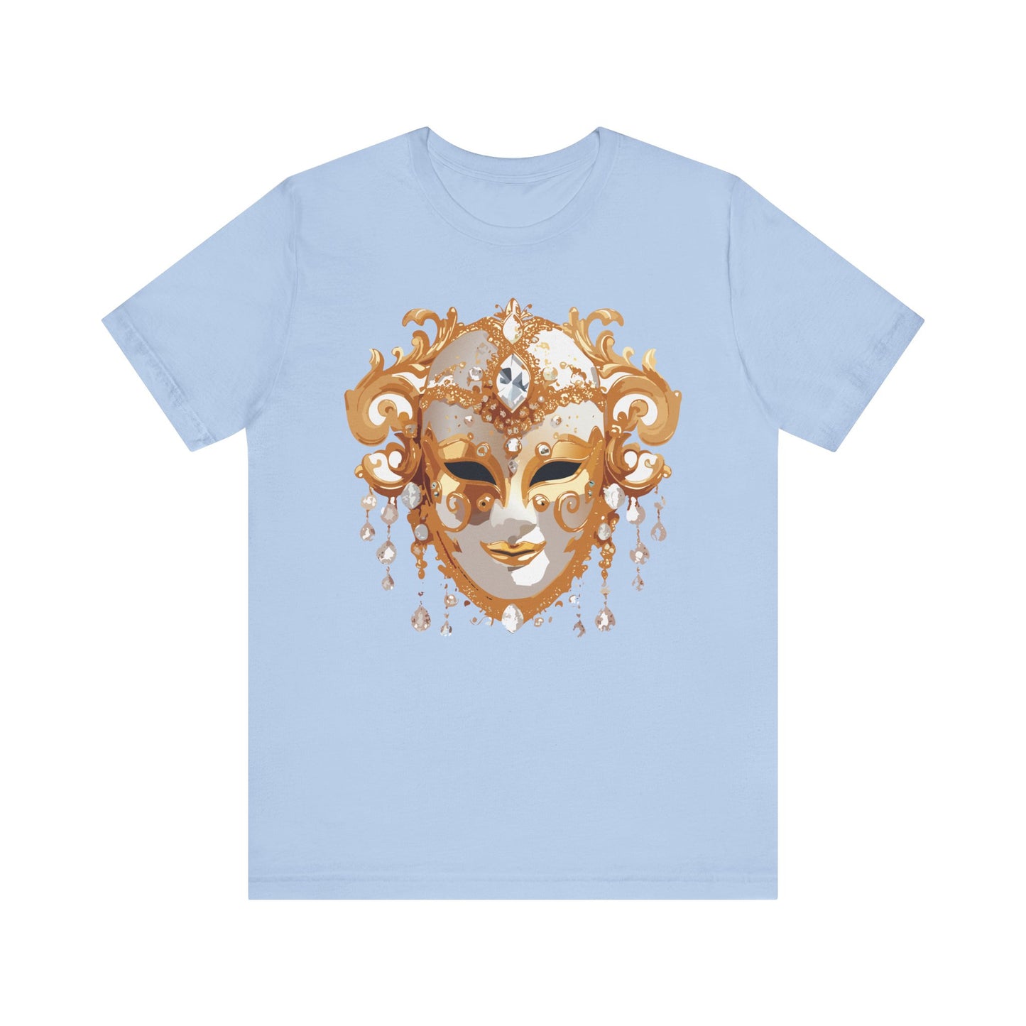 Mask Shirt, Shirt with Mask, Tee Shirt with Gold Face