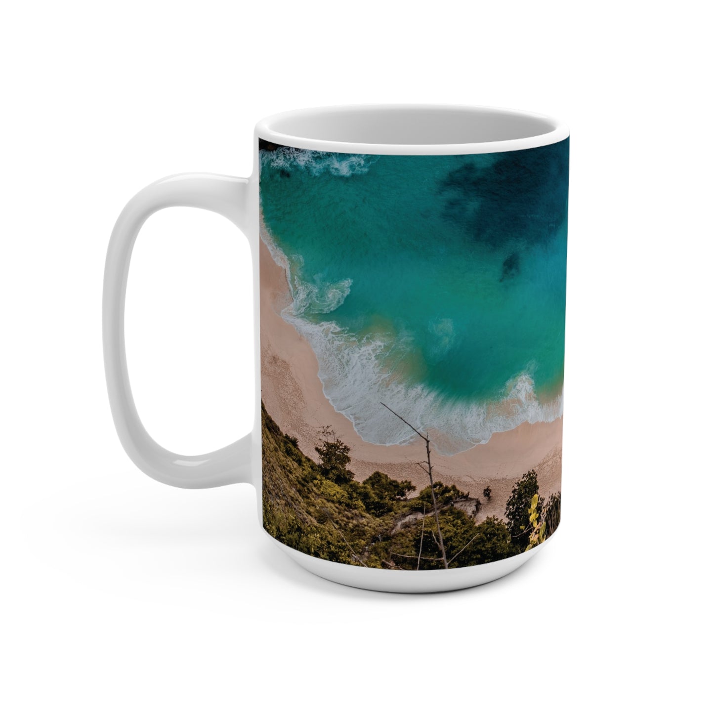 Coffee & Tea Mug with Beach Prints, 15oz