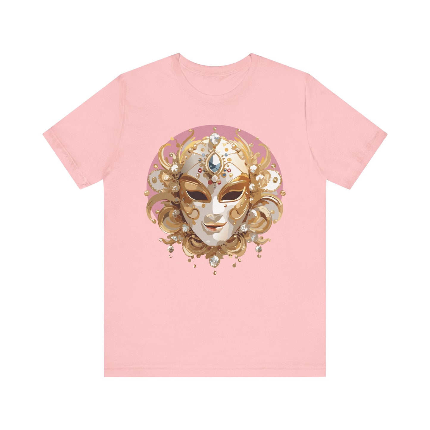 Mask Shirt, Shirt with Mask, Tee Shirt with Gold Face