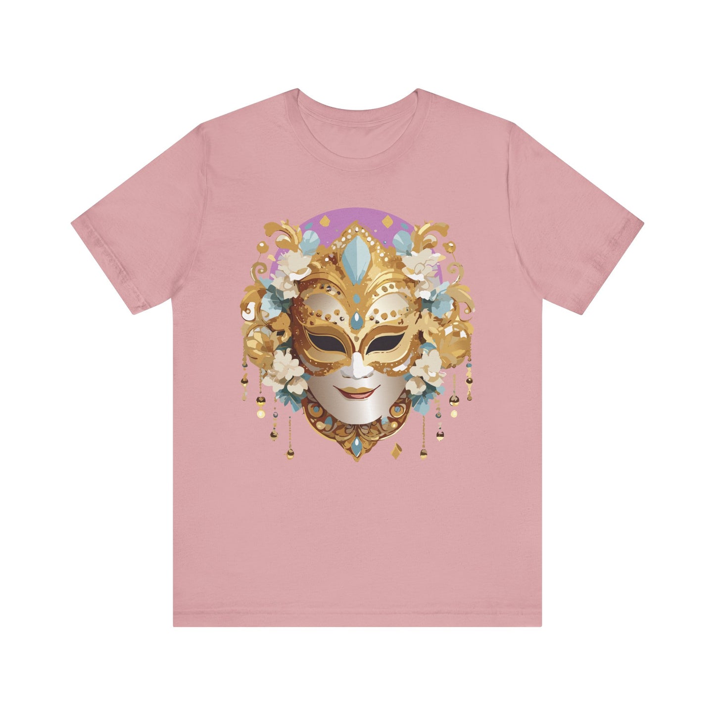 Mask Shirt, Shirt with Mask, Tee Shirt with Gold Face