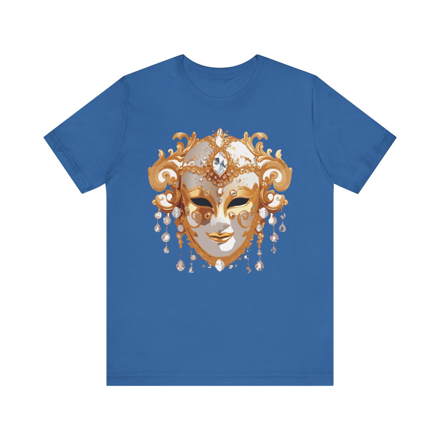 Mask Shirt, Shirt with Mask, Tee Shirt with Gold Face