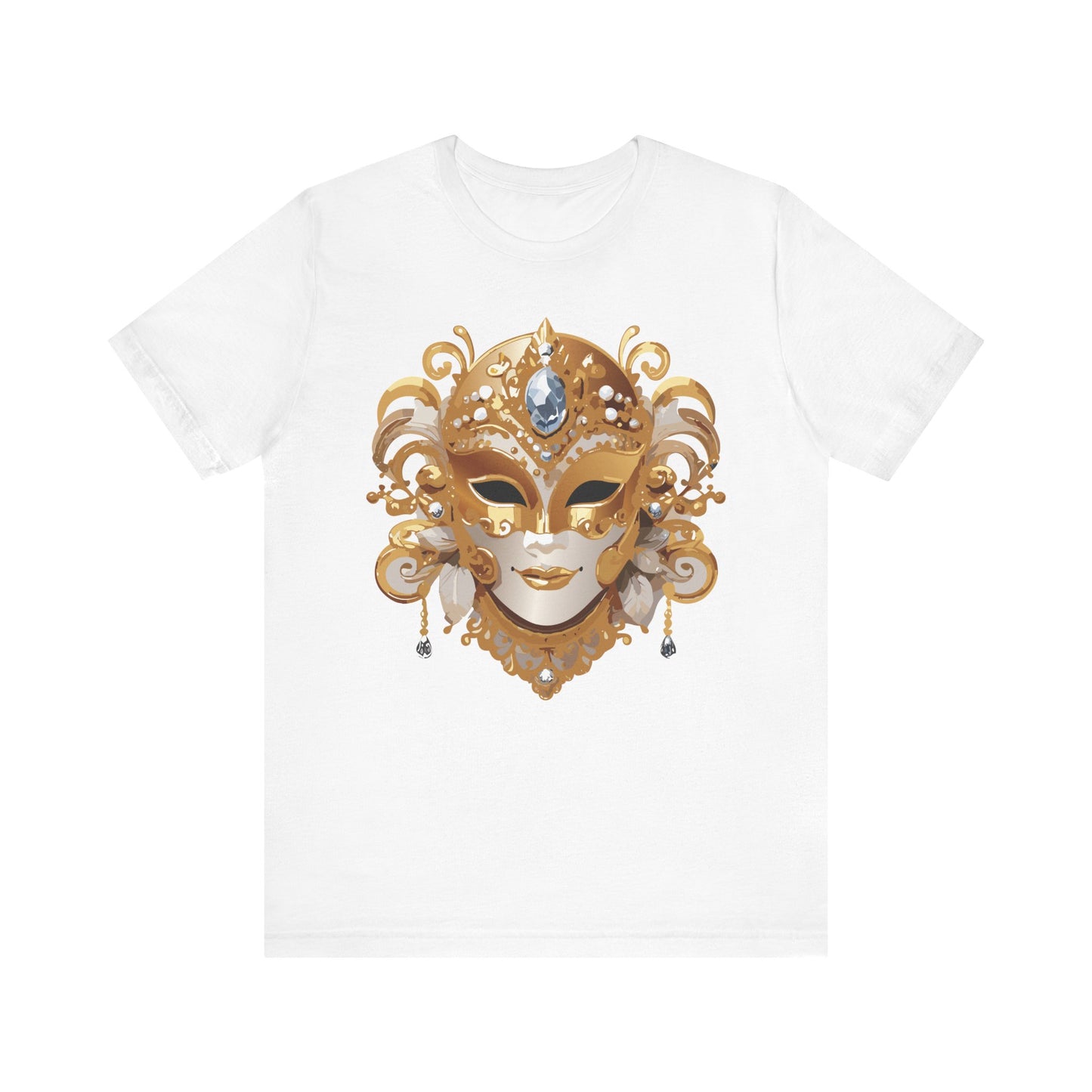 Mask Shirt, Shirt with Mask, Tee Shirt with Gold Face