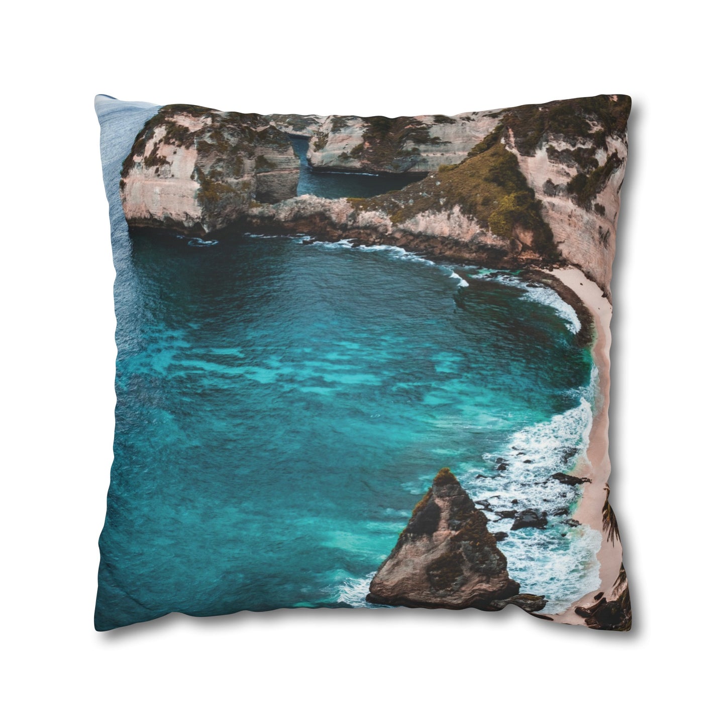 Beach Faux Suede Square Pillowcase